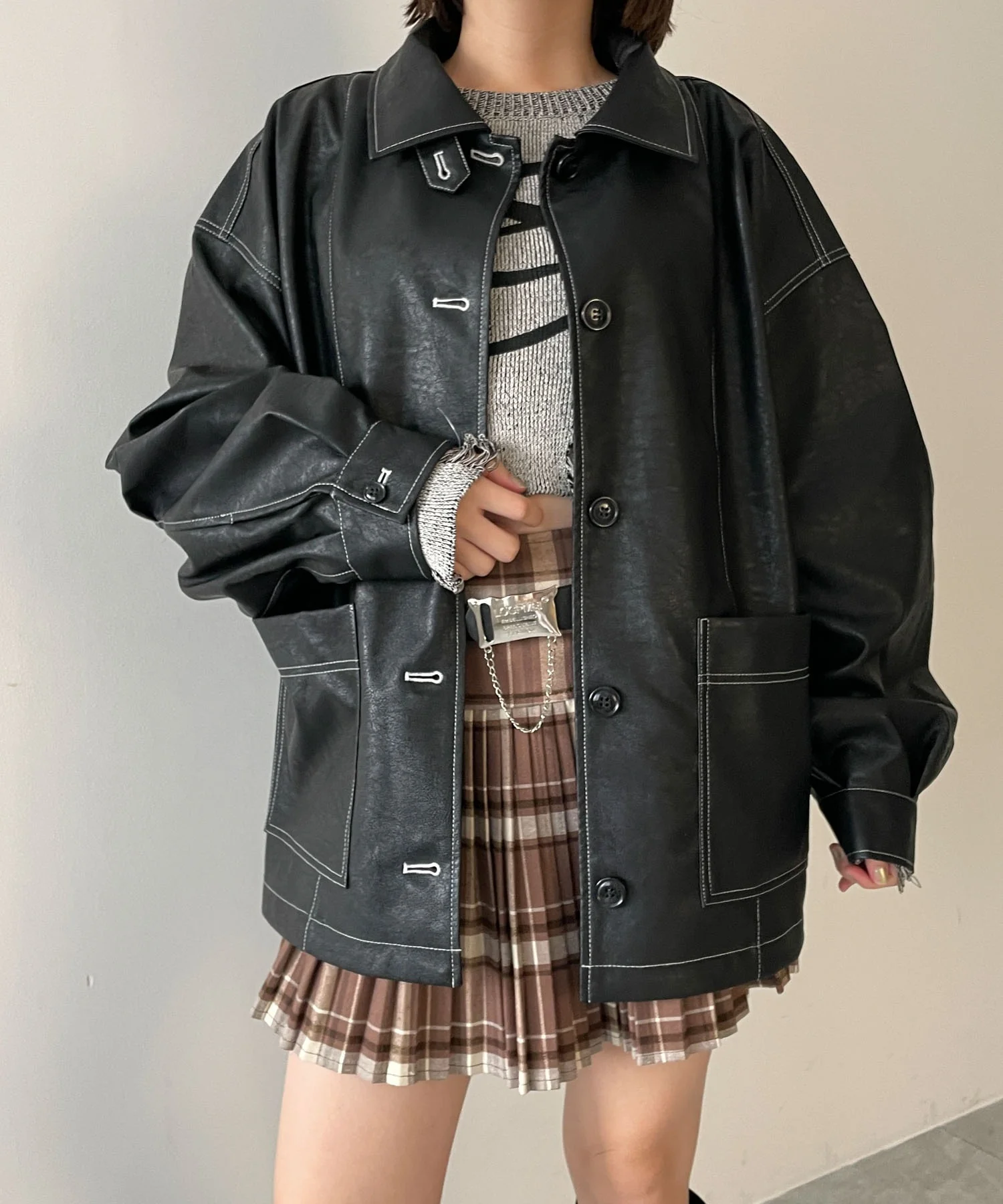 配色ステッチカバーオール - Image 11