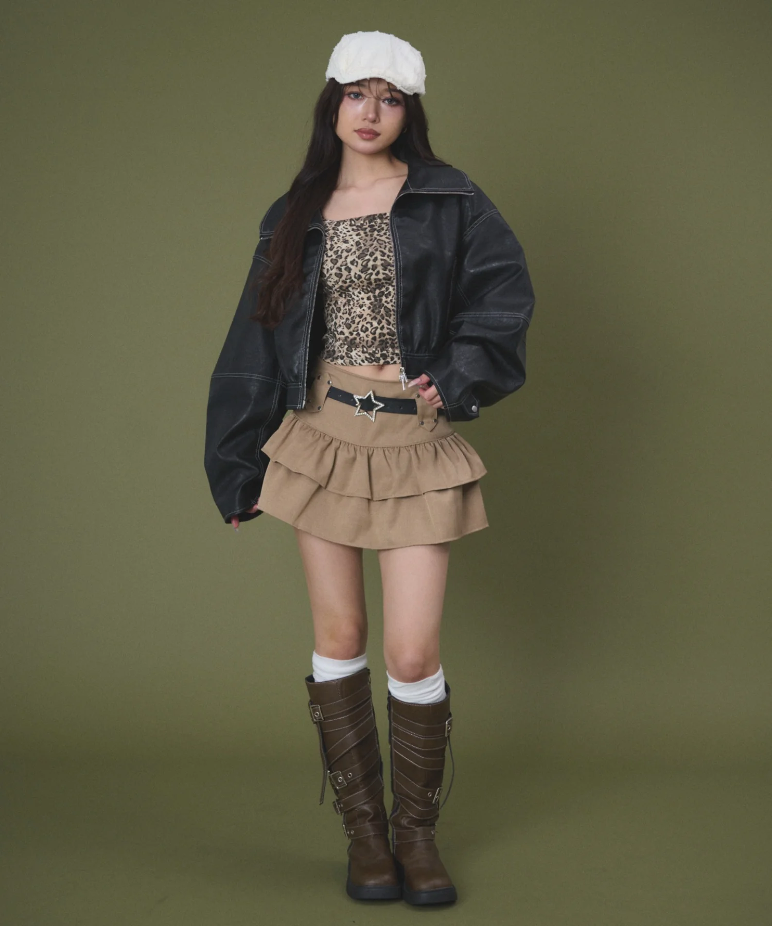 配色ステッチWZIPショートブルゾン - Image 14