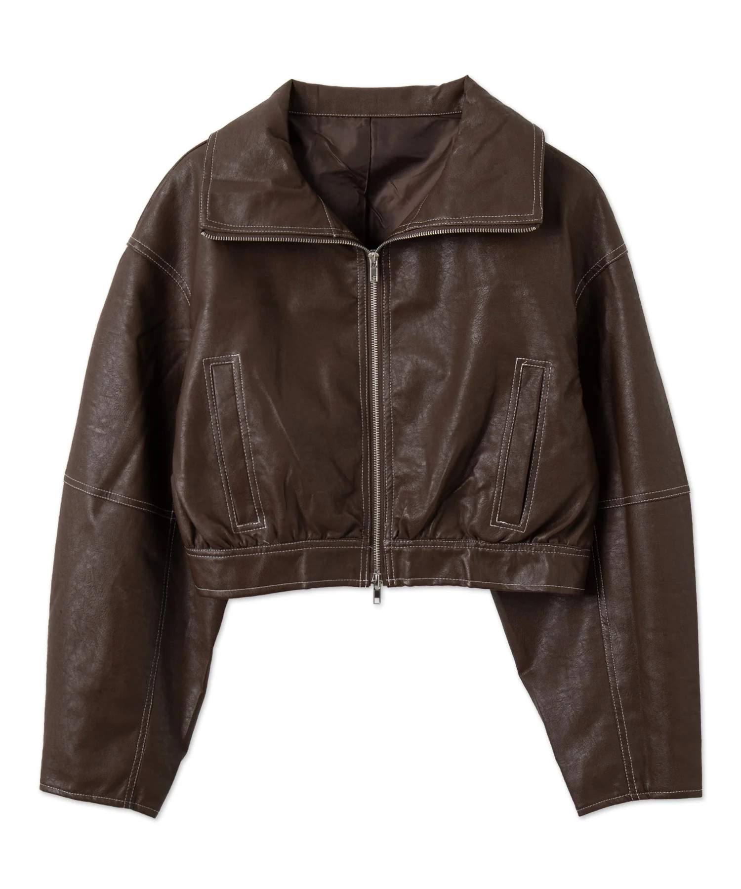 配色ステッチWZIPショートブルゾン - Image 15