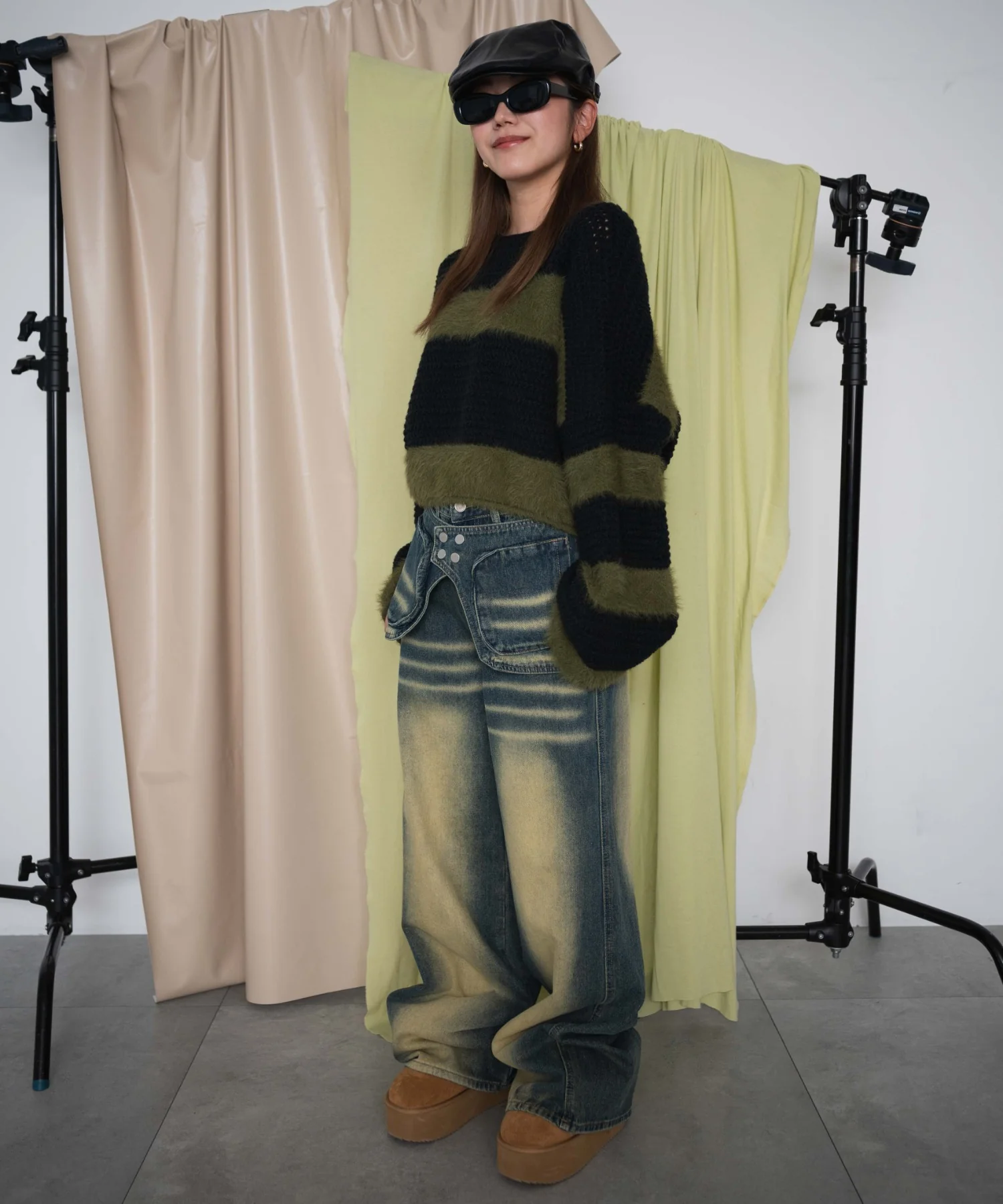 マテリアルシャギークロップドニット - Image 7