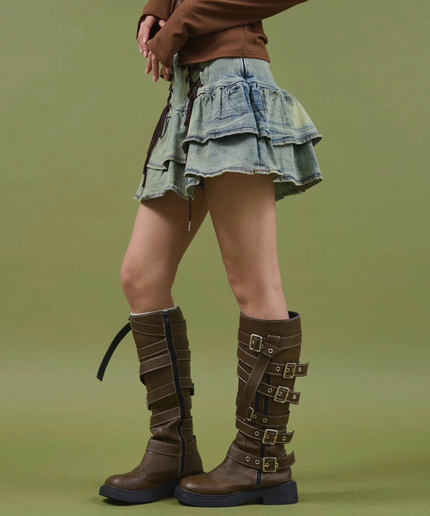 レースアップティアードミニスカパン - Image 7