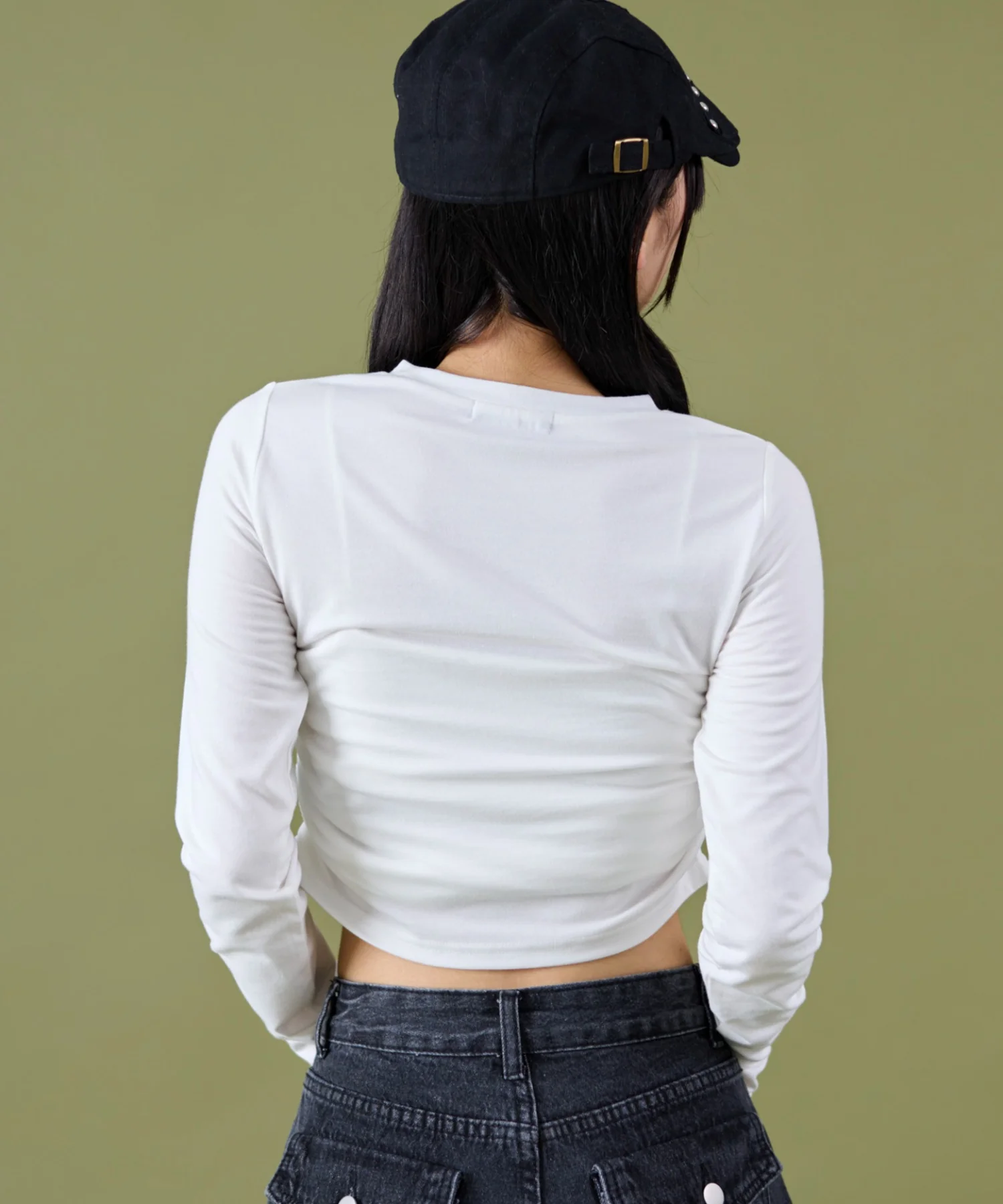 サイドギャザーレターロゴロンT - Image 7