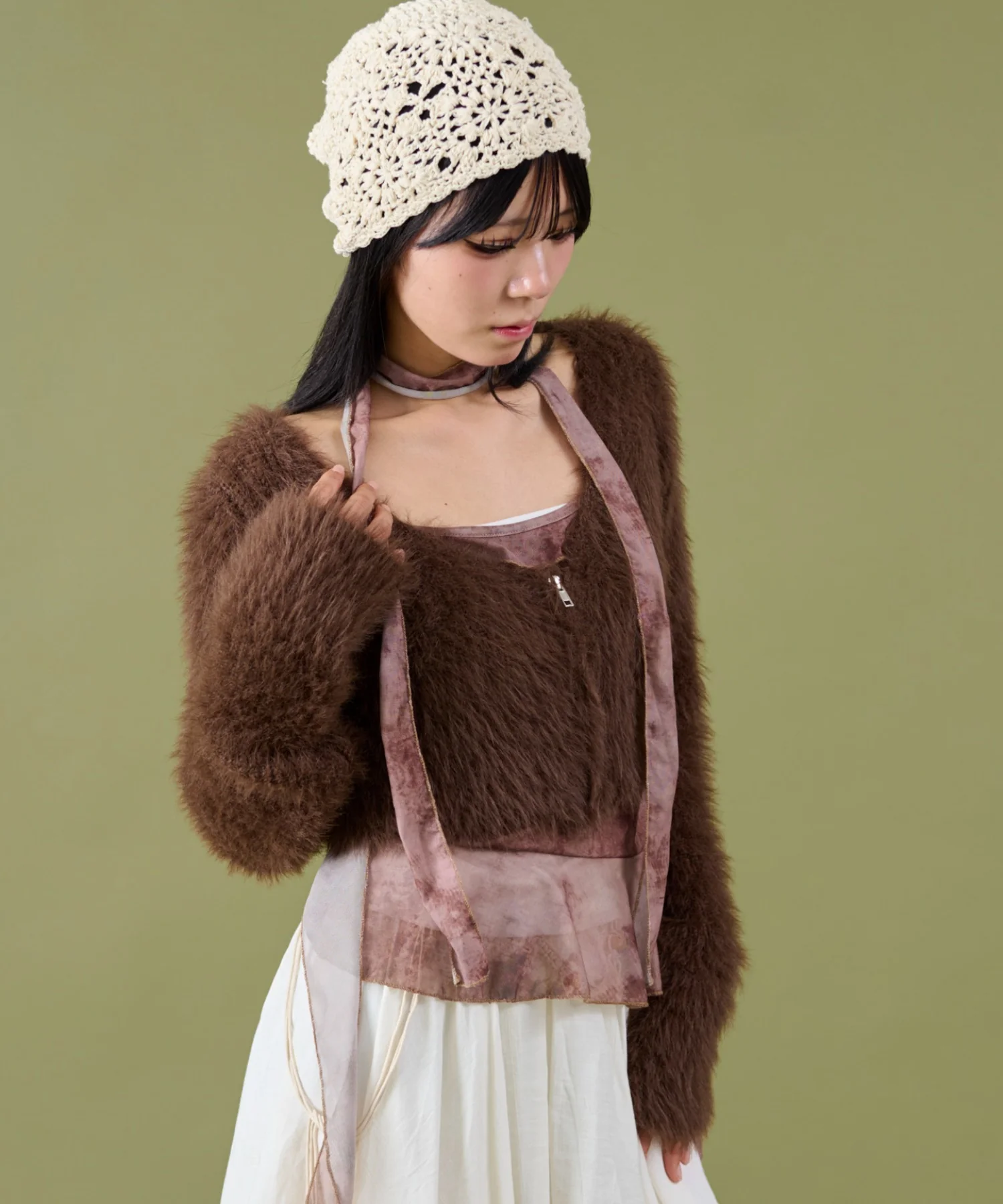 シャギーショートニットカーデ - Image 12