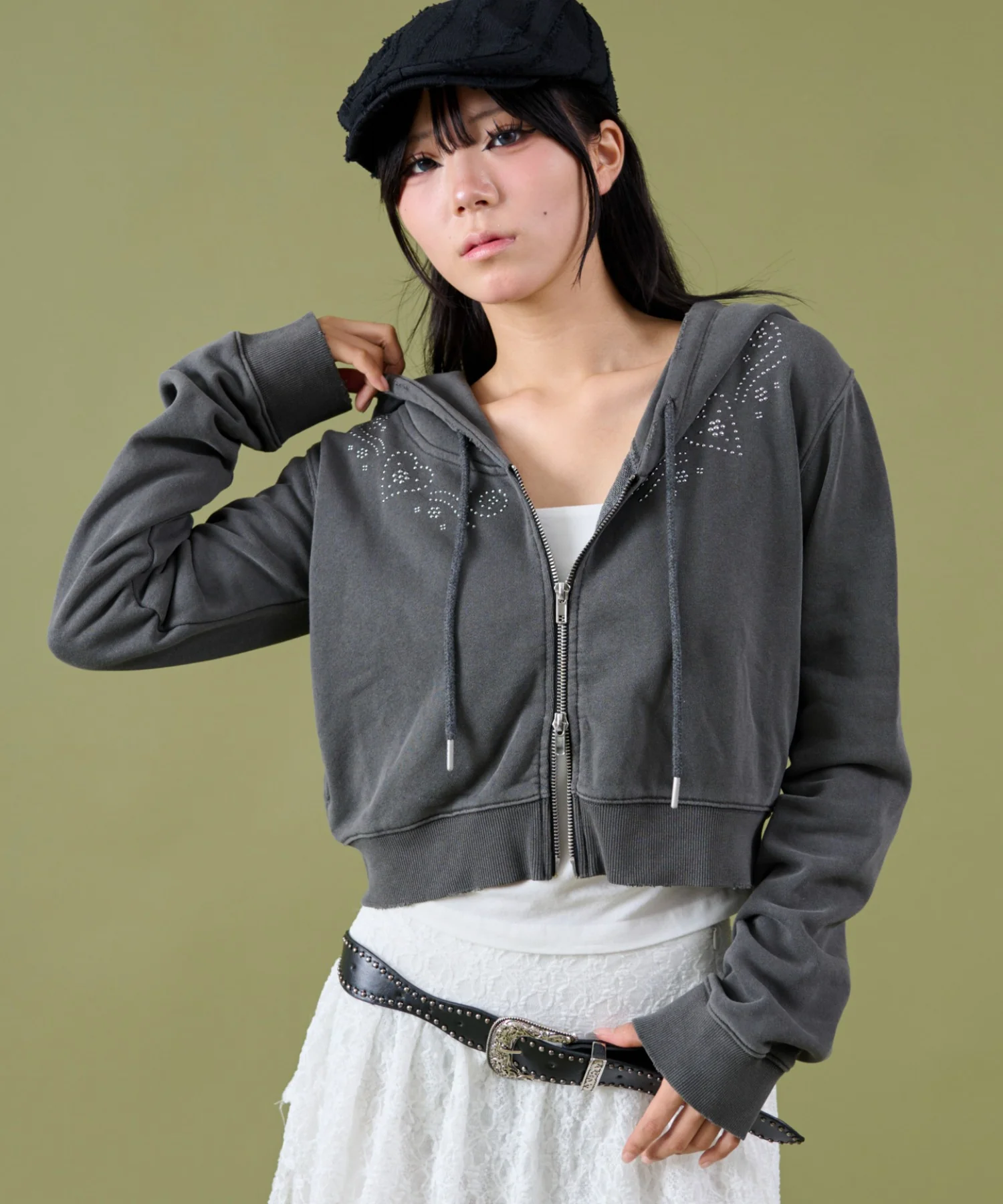 スタッズデザインWジップPK - Image 15