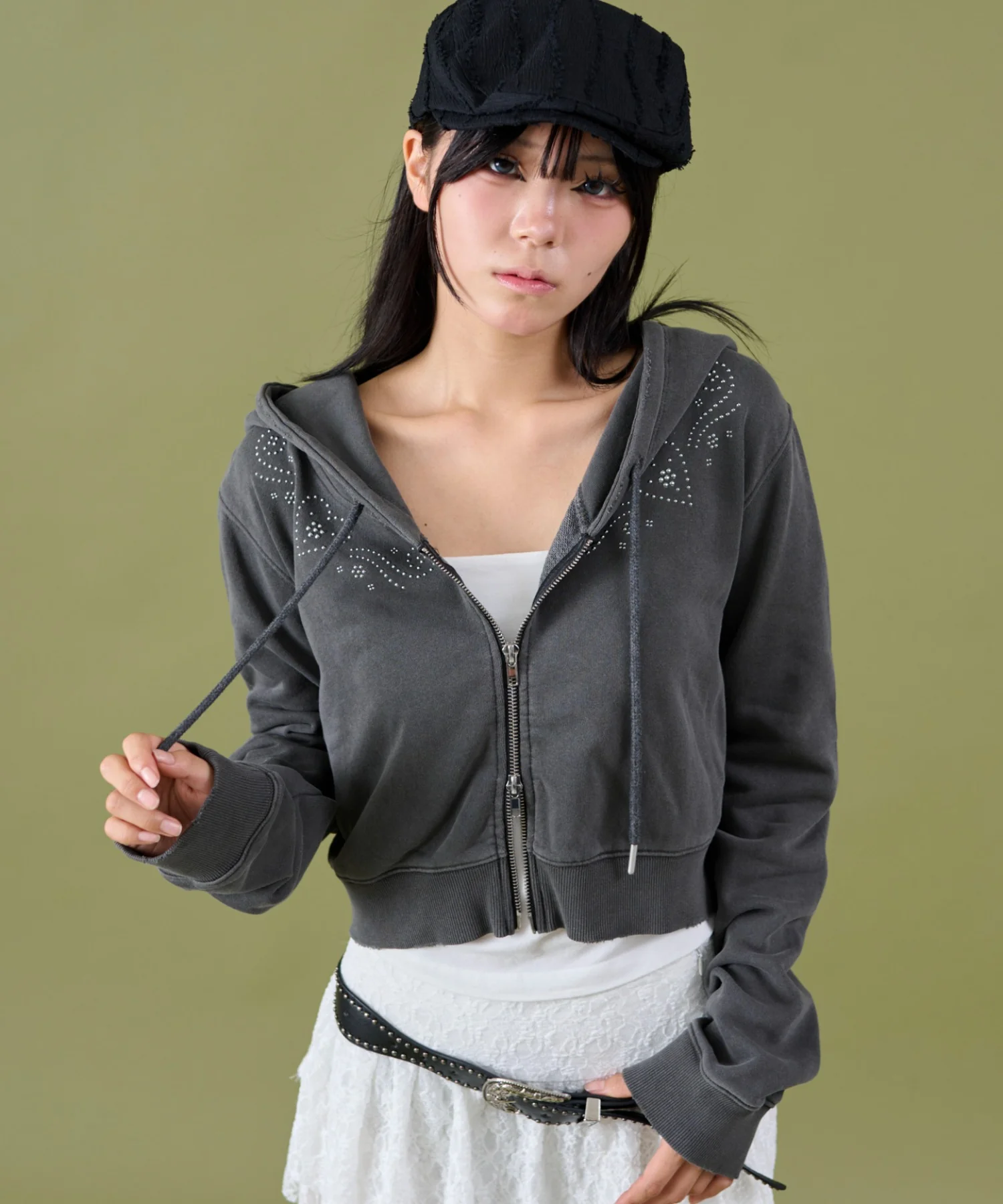 スタッズデザインWジップPK - Image 8