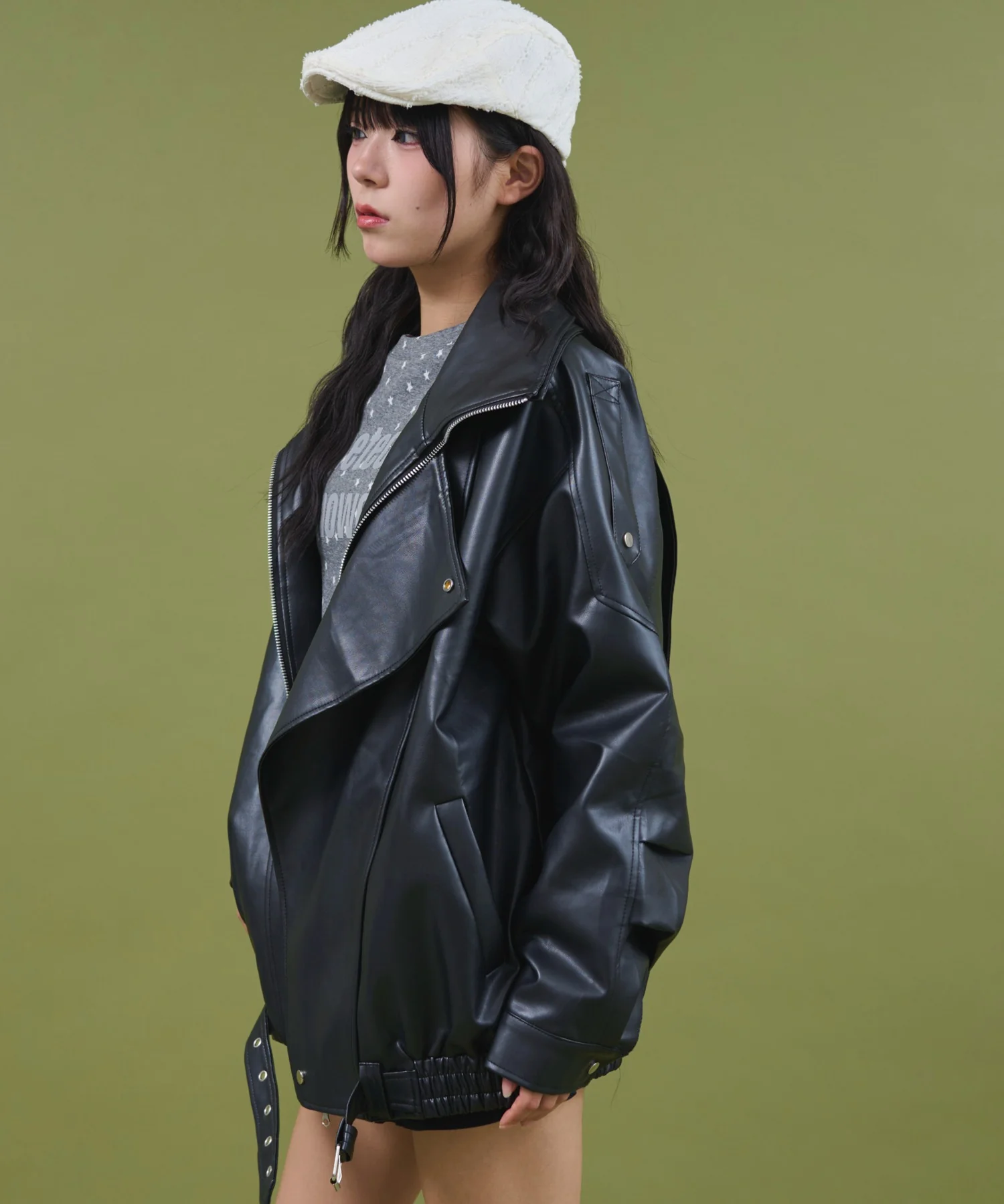 オーバーサイズPUジャケット - Image 3