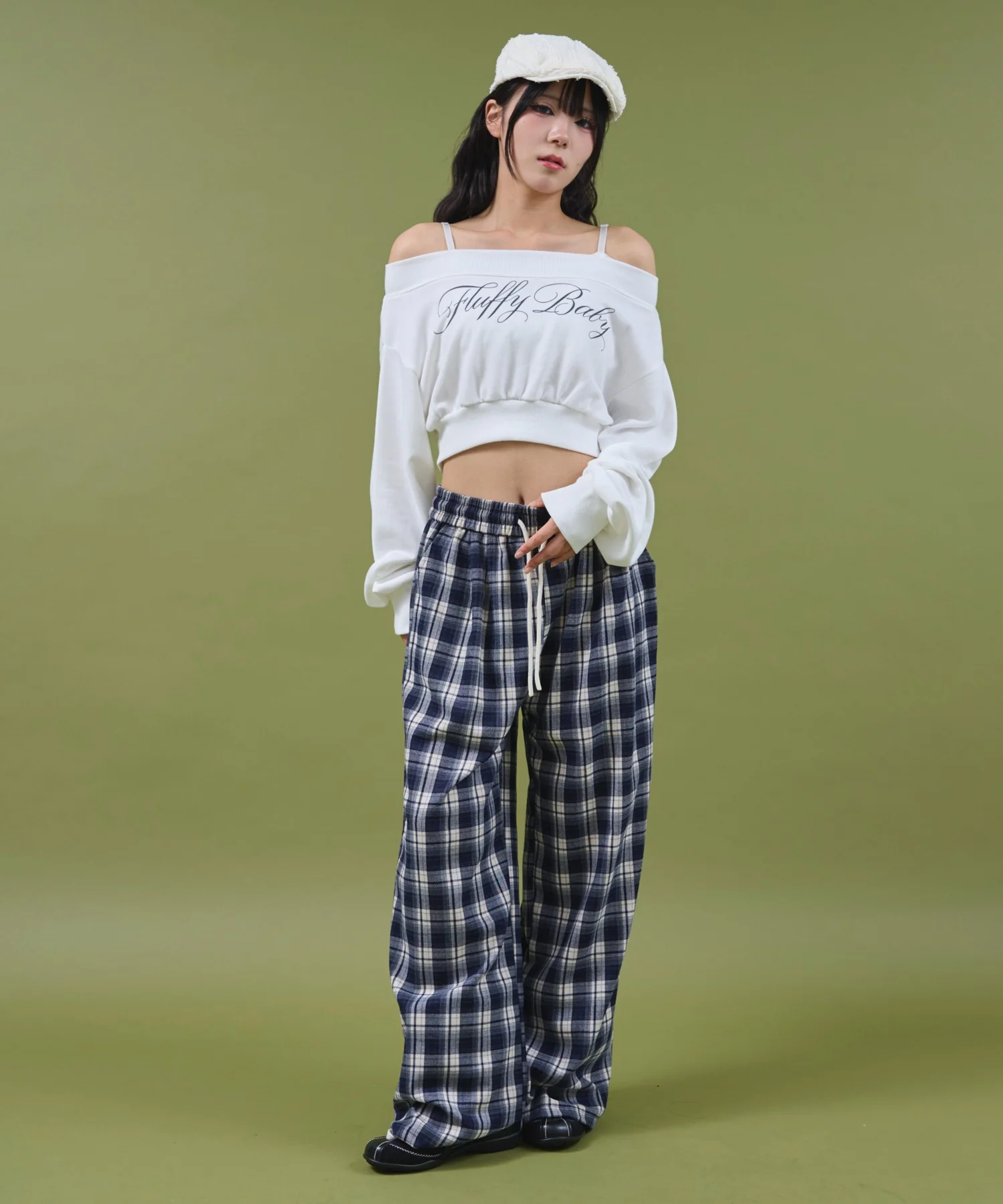 ワイドルーズチェックパンツ - Image 3