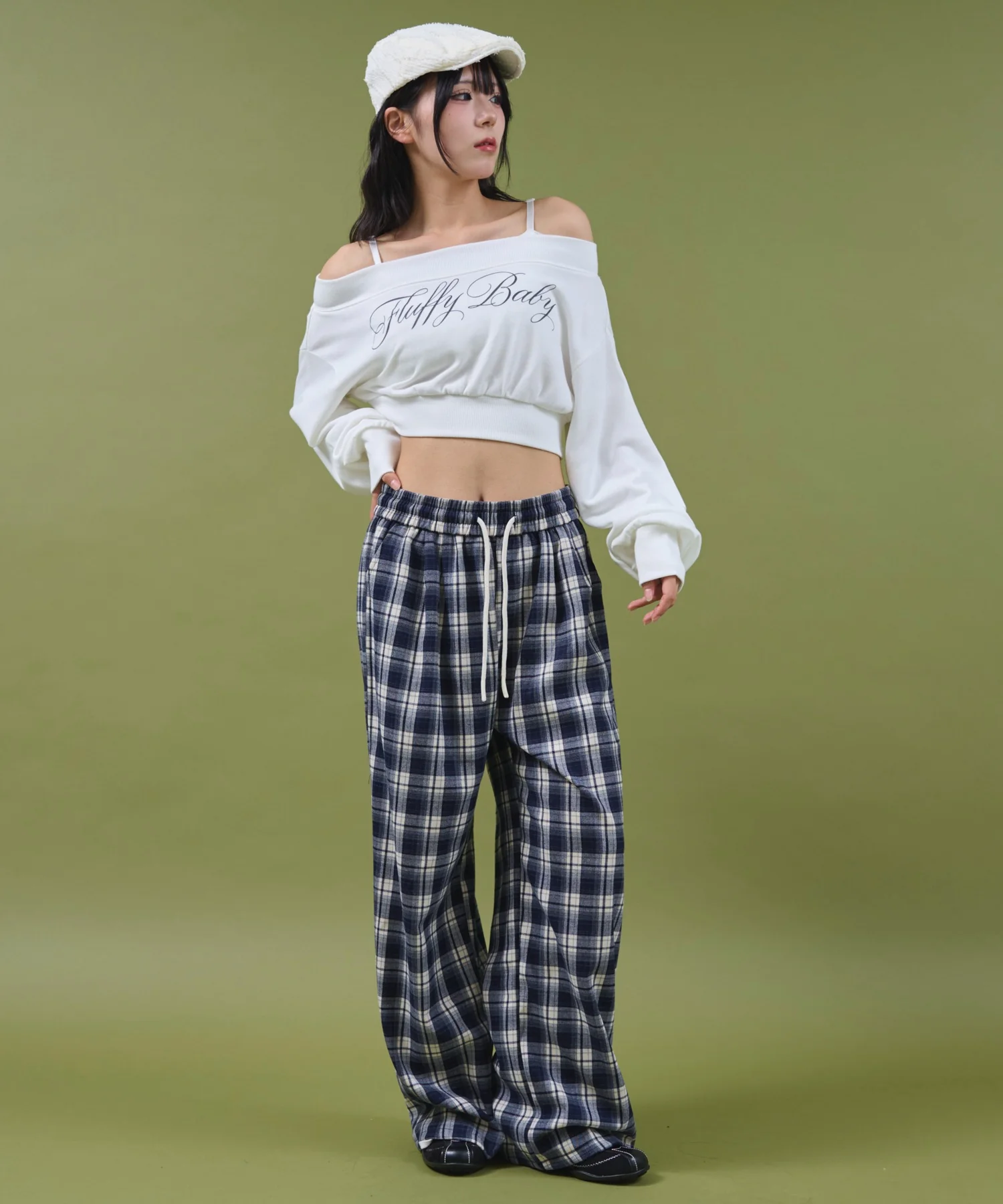 ワイドルーズチェックパンツ - Image 7