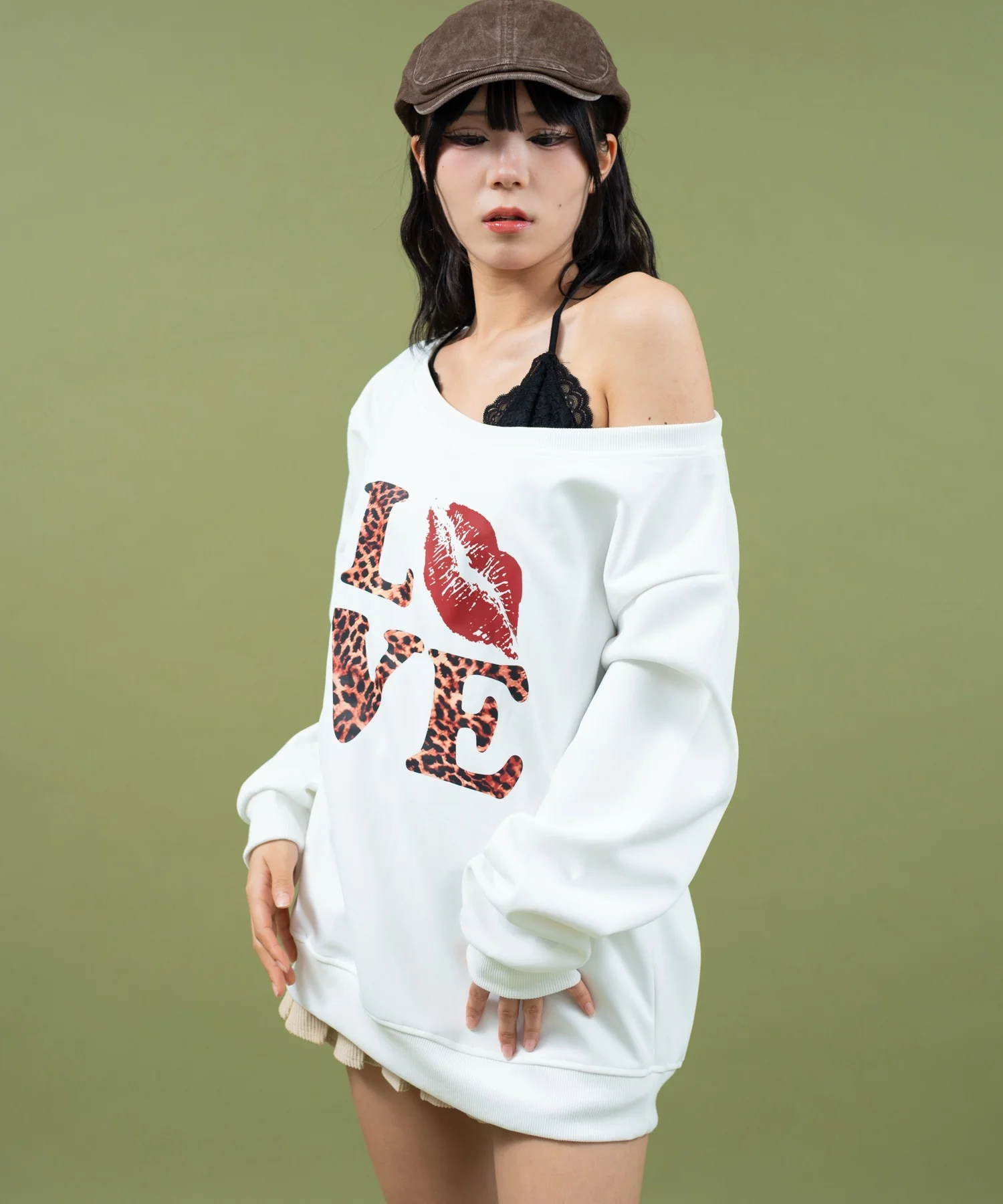 レオパードロゴオフショルSWT - Image 6