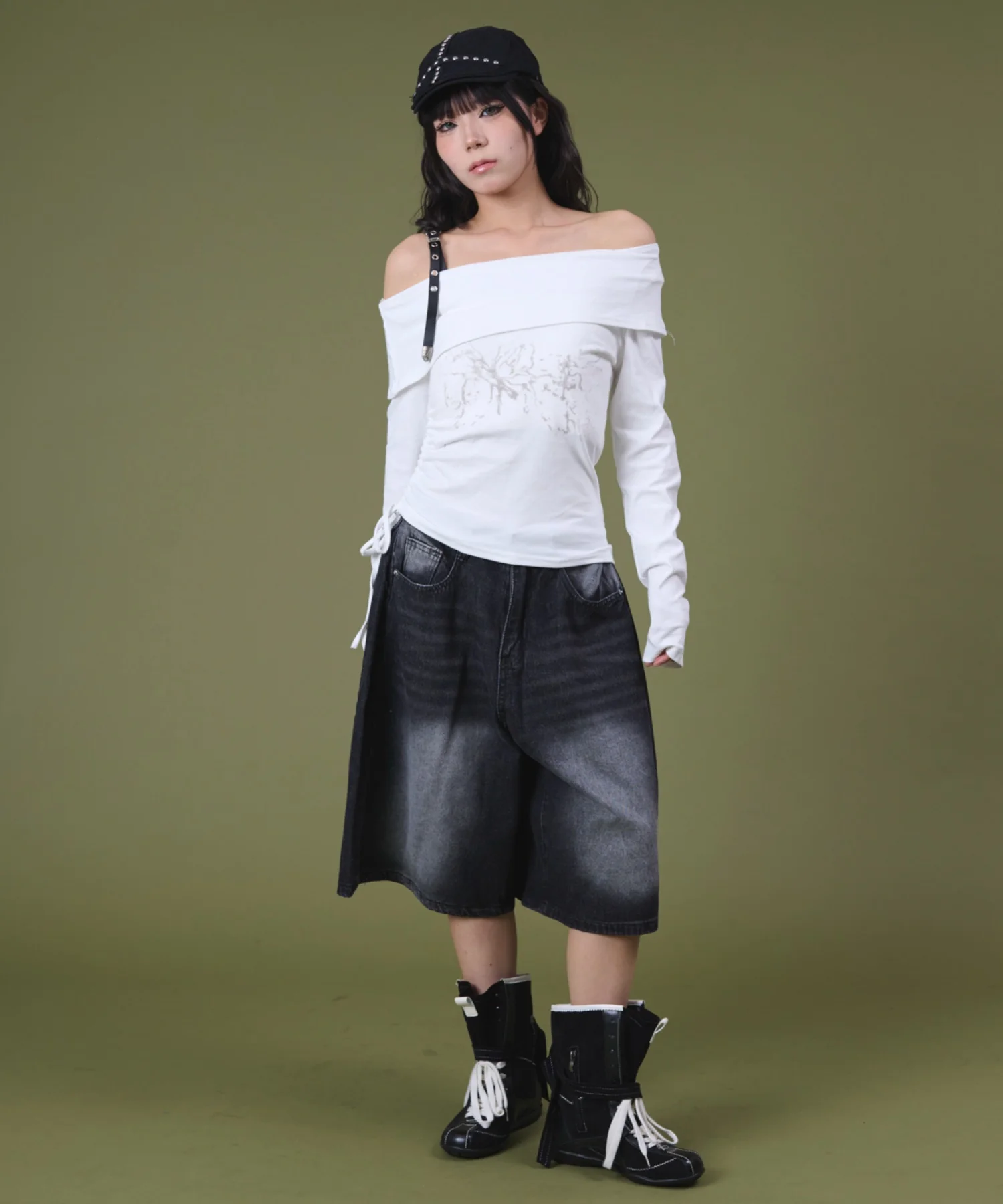 ベルトショルダーサイドギャザートップ - Image 3