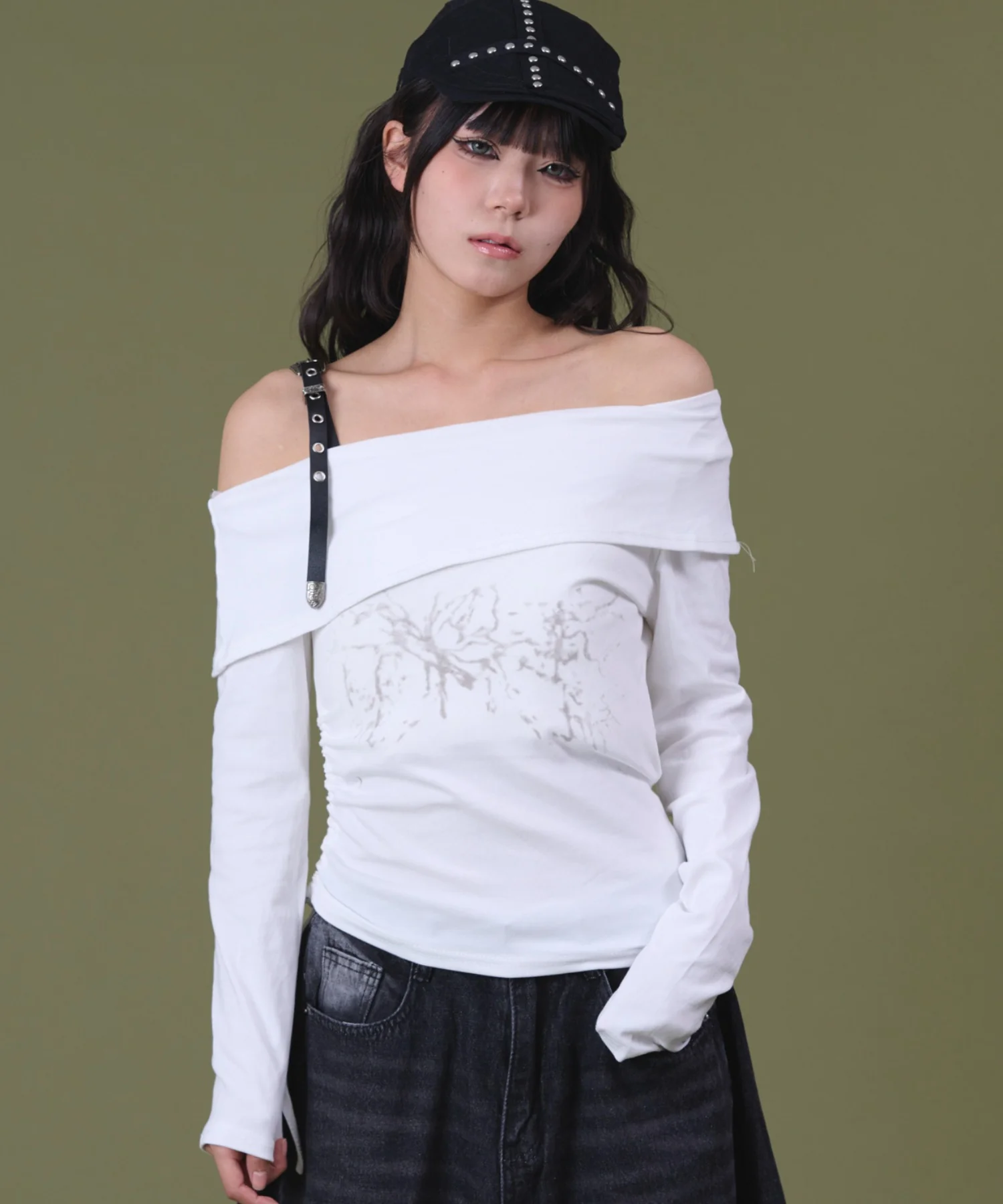 ベルトショルダーサイドギャザートップ - Image 5