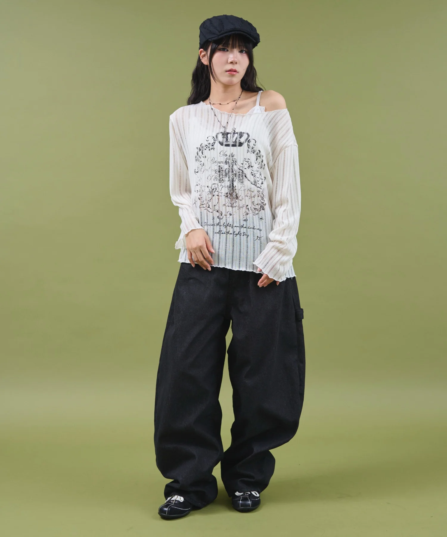 オフショルグラッフィックニット - Image 3