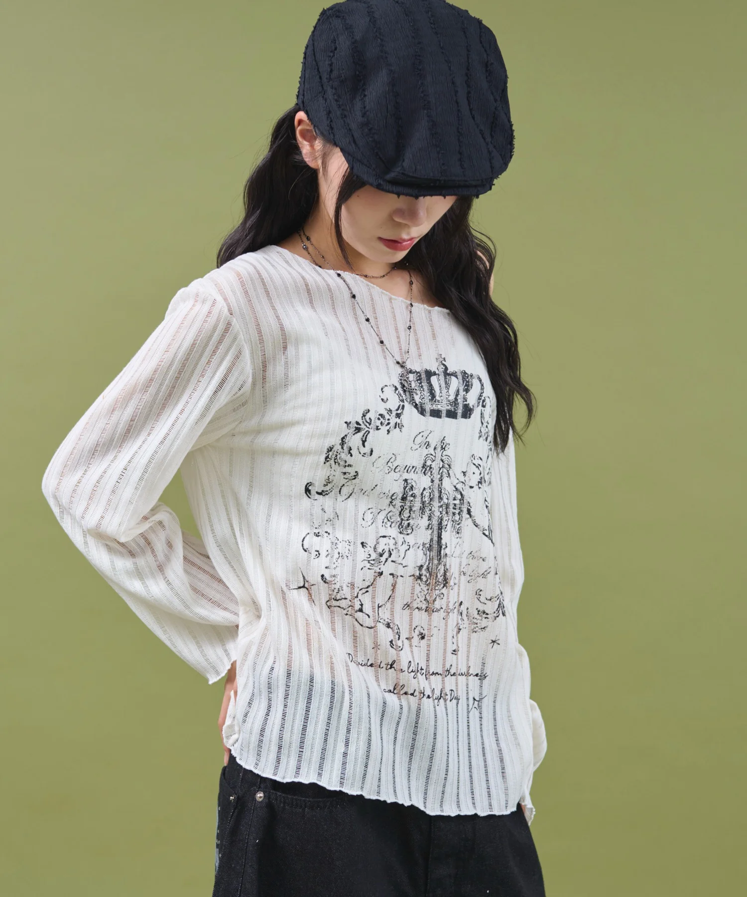 オフショルグラッフィックニット - Image 7