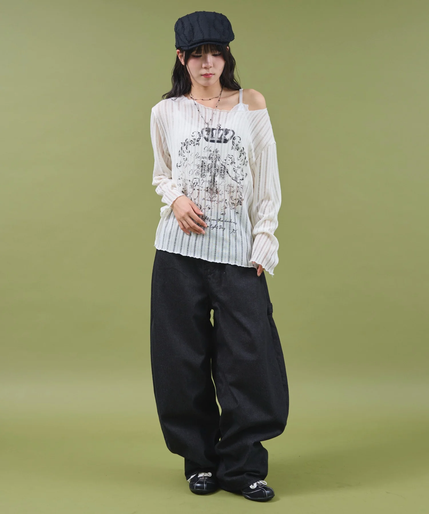 オフショルグラッフィックニット - Image 8