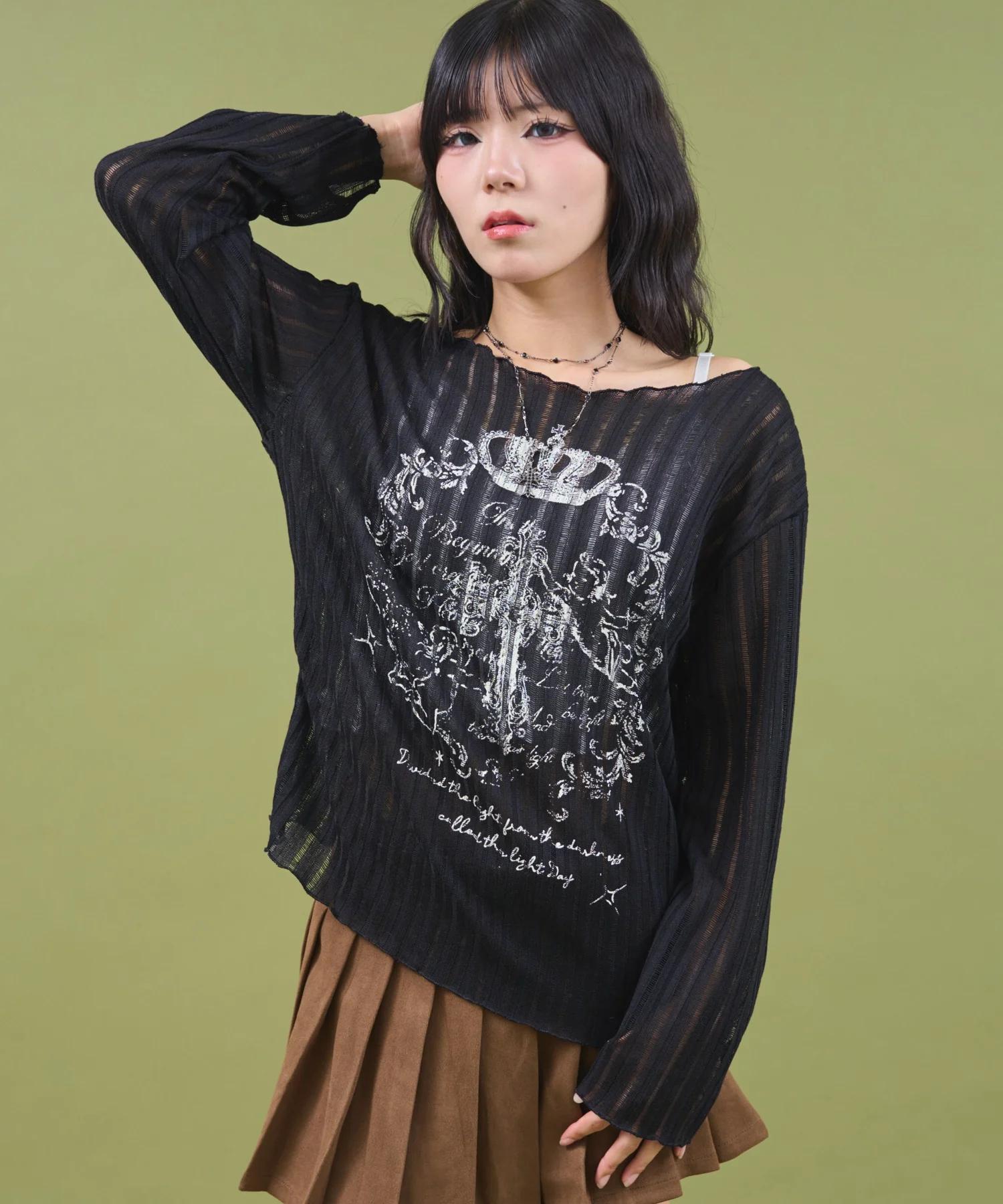 オフショルグラッフィックニット - Image 9