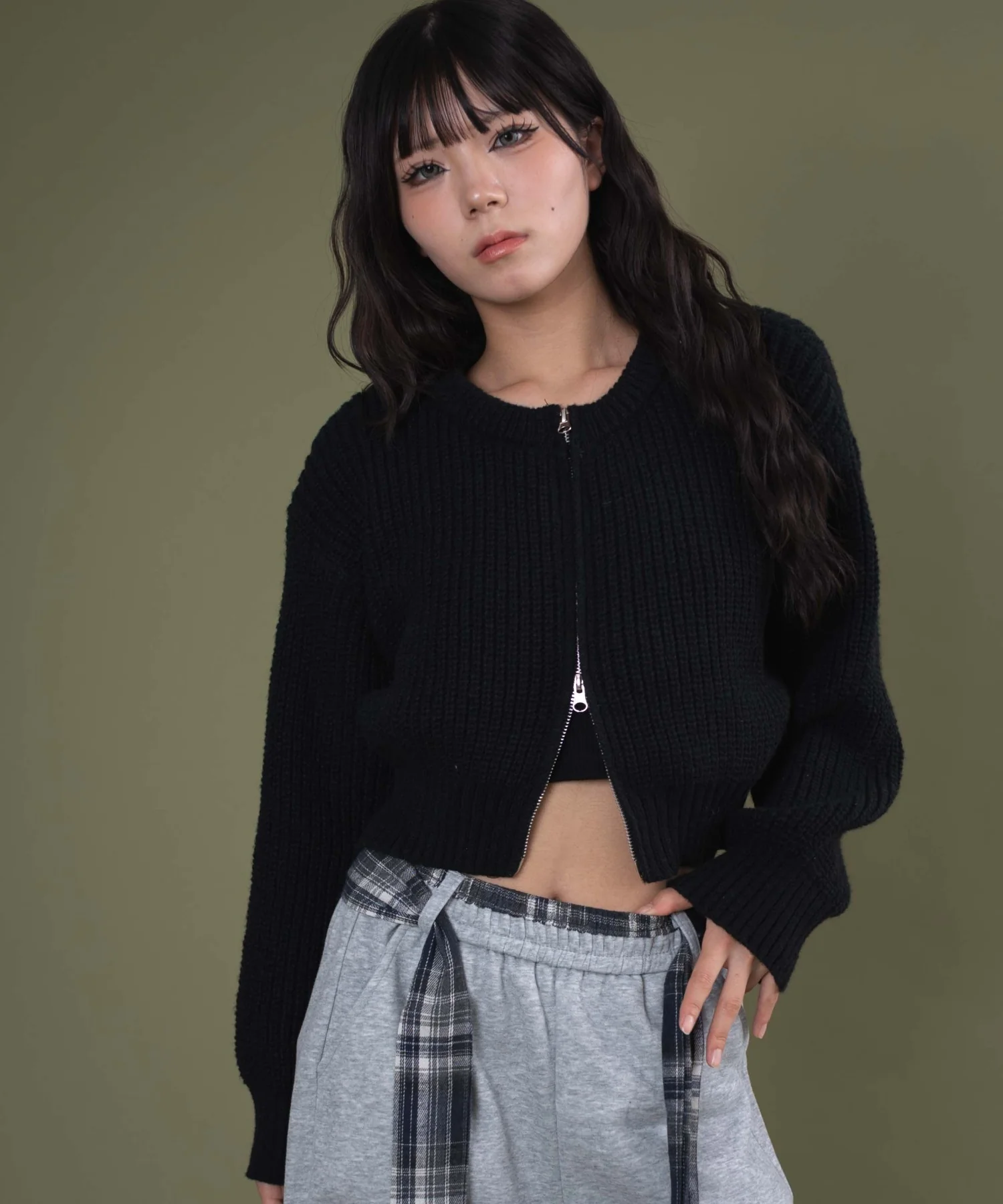 ダブルZIPニットカーデ - Image 3
