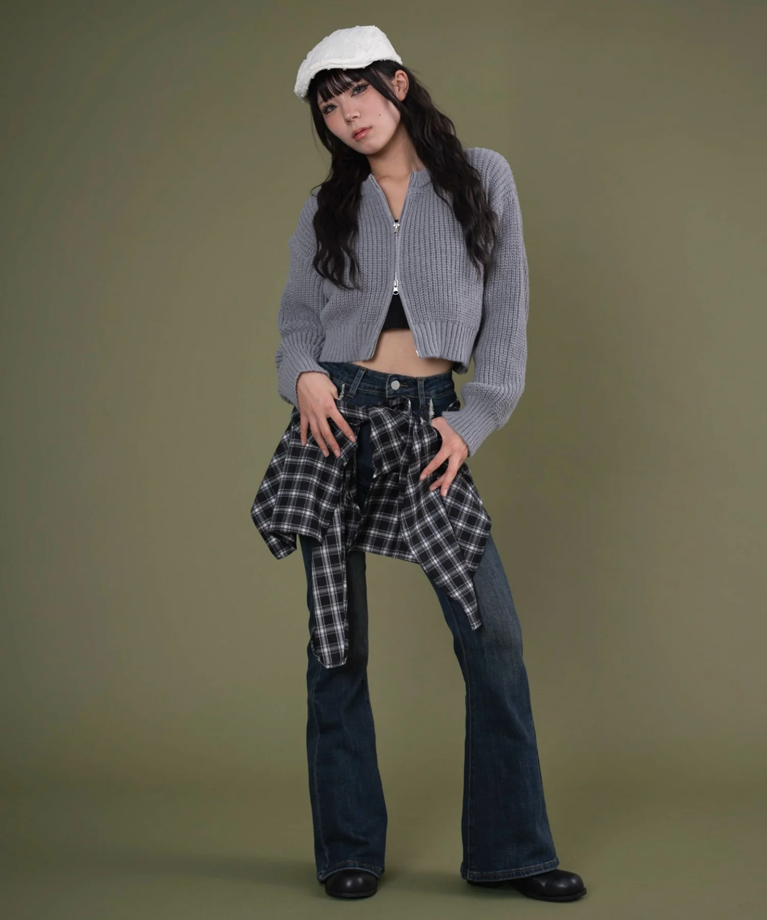 フェイクスリーブフレアデニム - Image 8