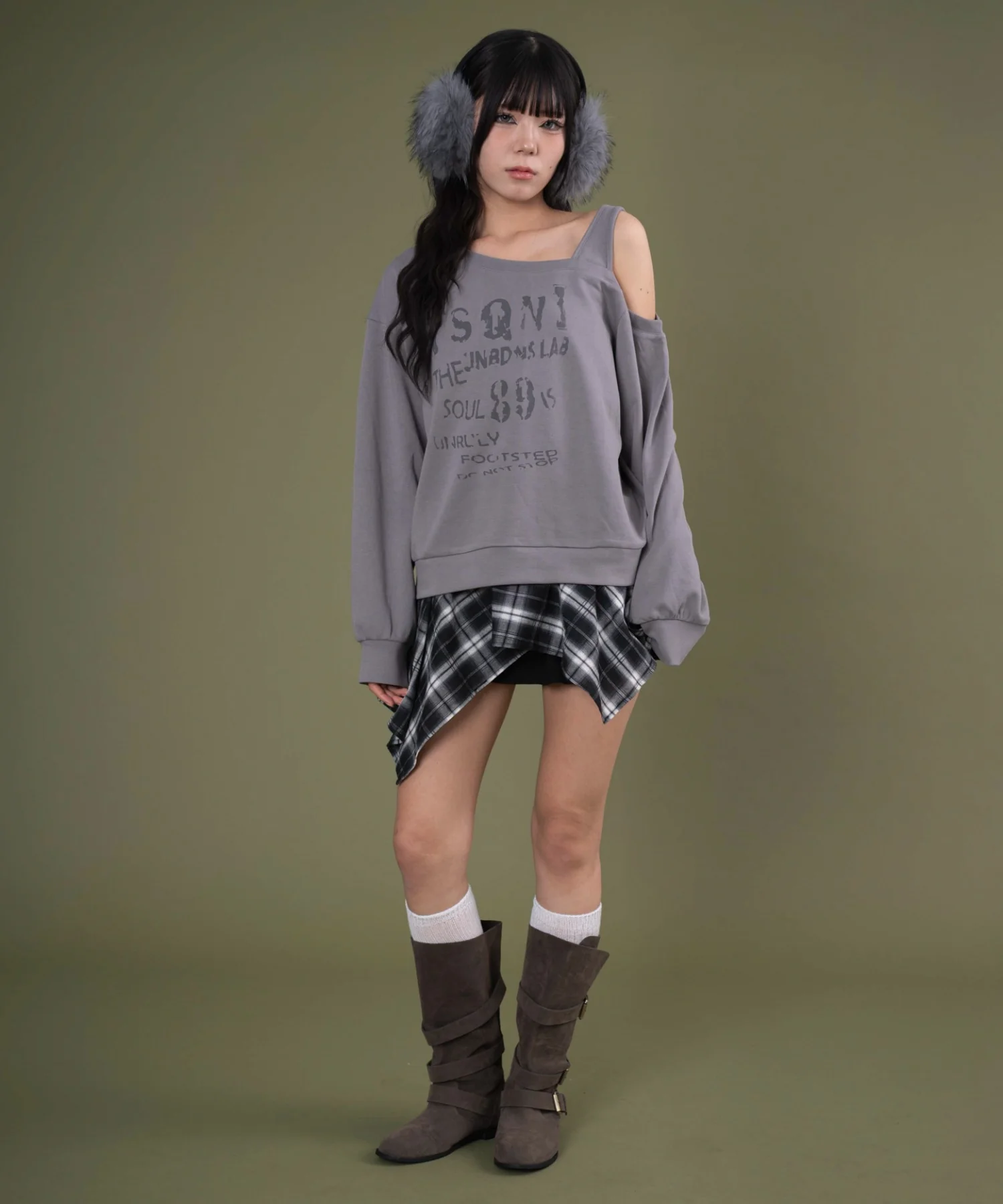 チェックヘムグラフィックワンショルダー - Image 3