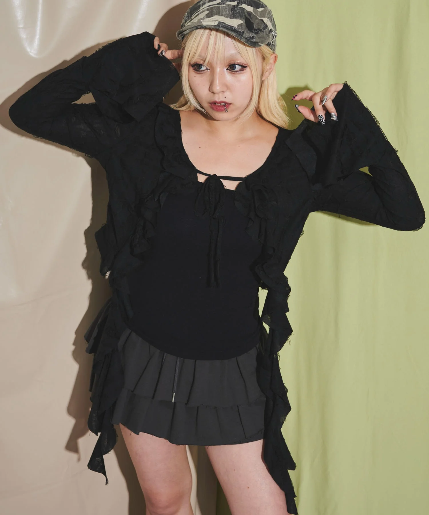 ダメージフリルヘムカーデ - Image 10