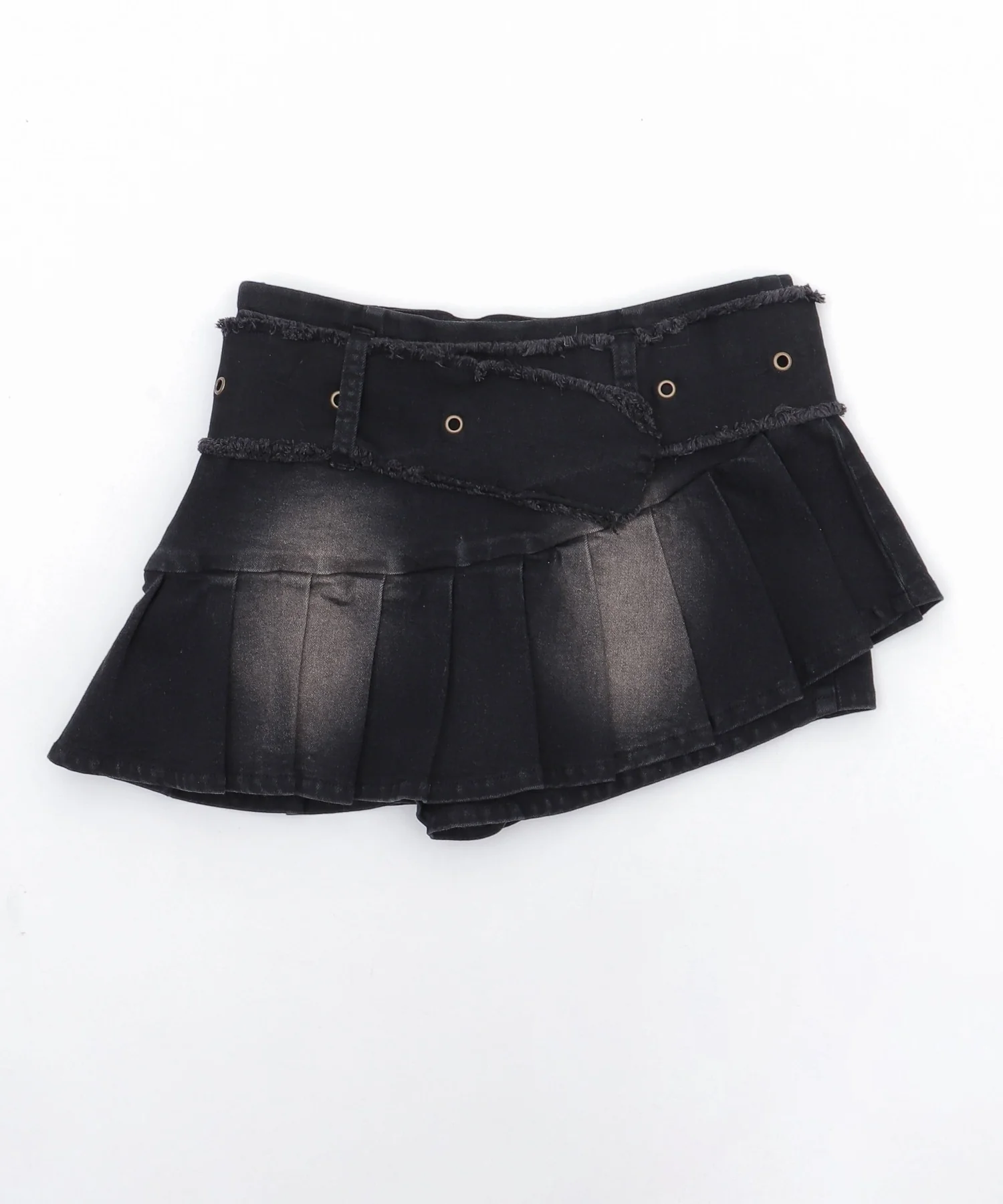 フリンジベルトプリーツデニムスカパン - Image 15