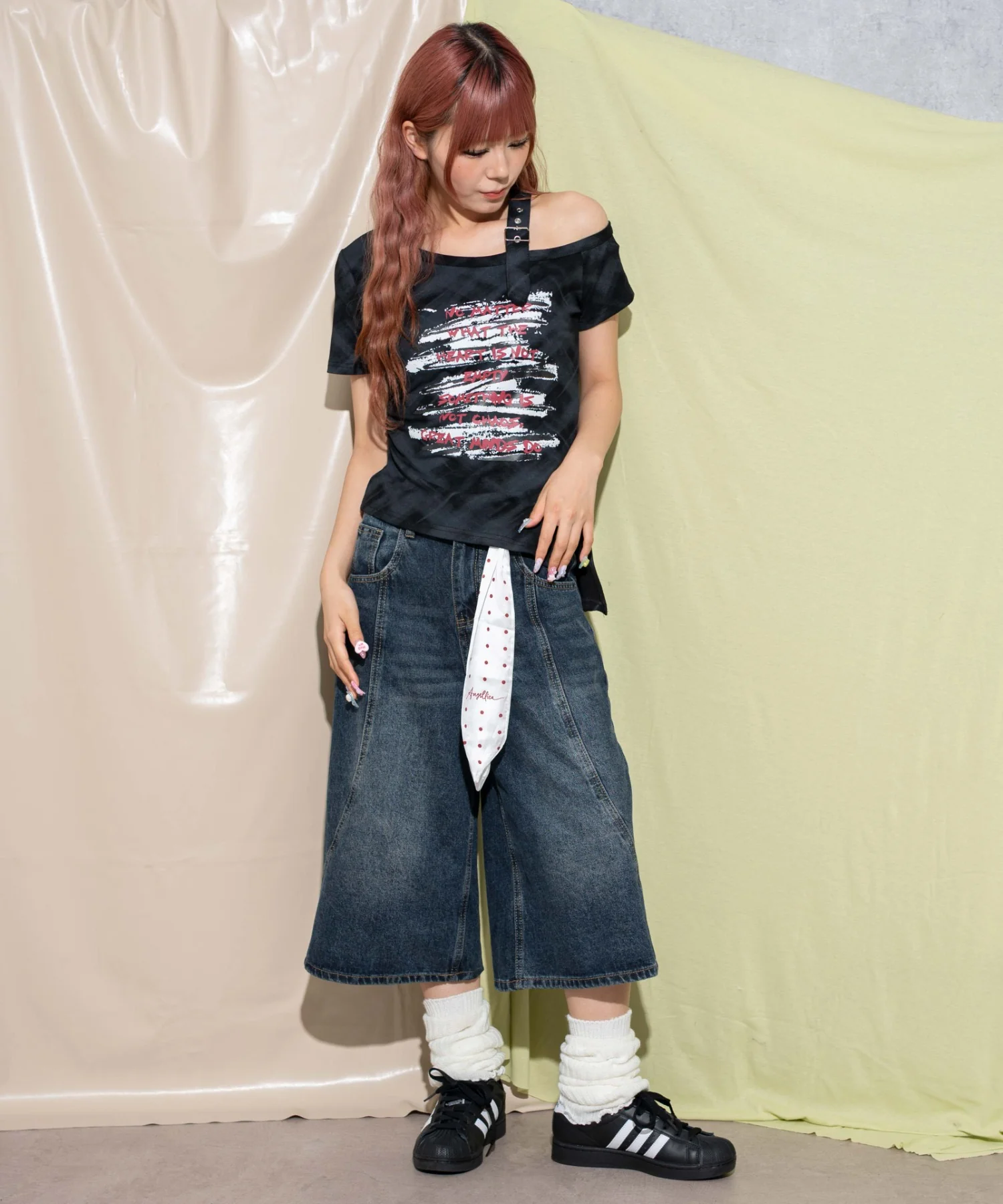 ベルトショルダーチェックプリントT - Image 4