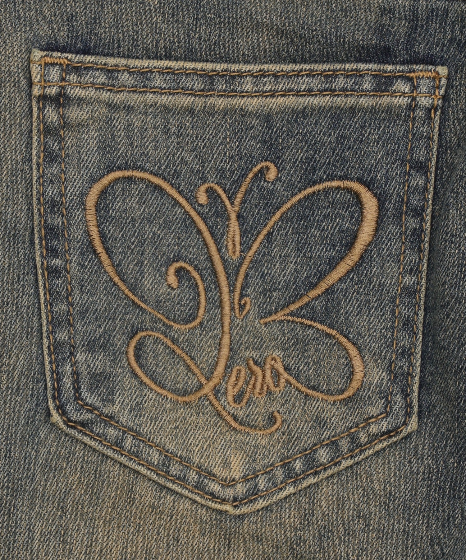 バタフライ刺繍スタッズフレアデニム - Image 22