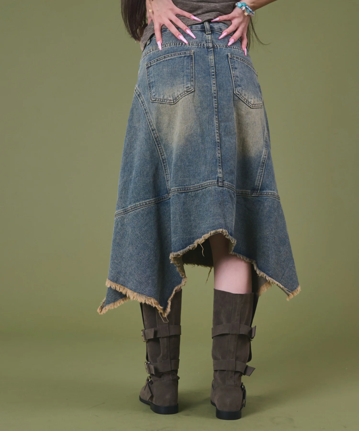 ウオッシュヘムデニムスカート - Image 5