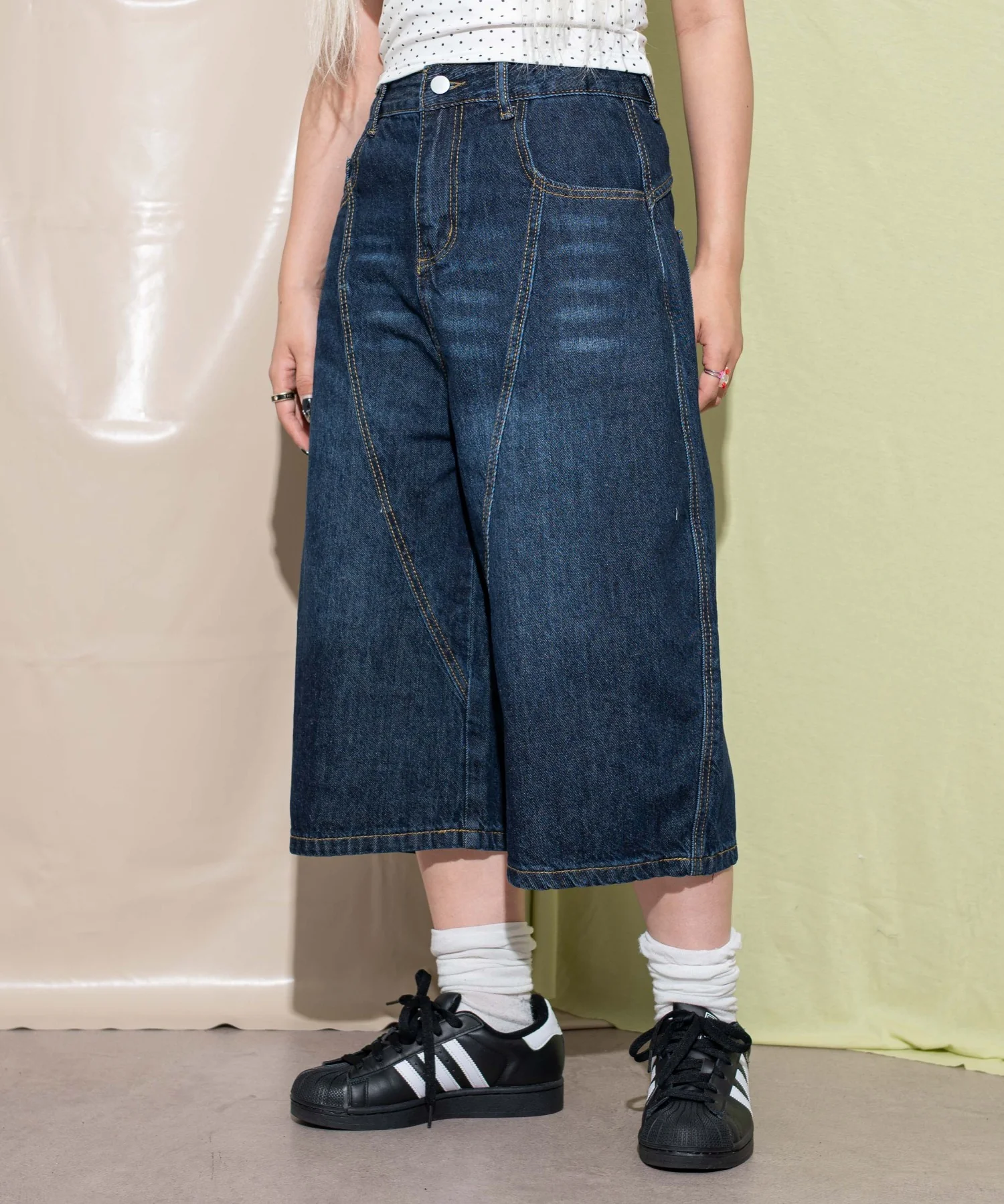 バック刺繍ロゴワイドハーフパンツ - Image 5