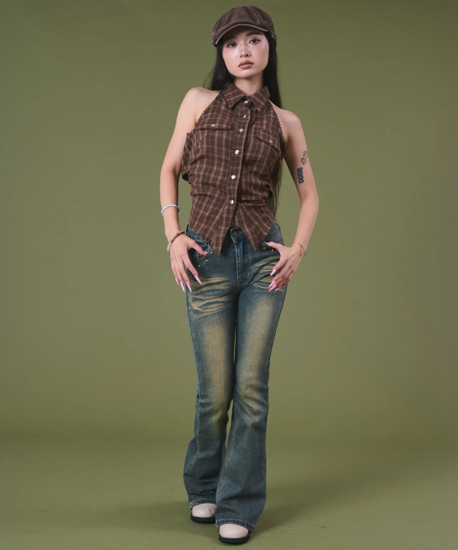 NSレースチェックシャツ - Image 8
