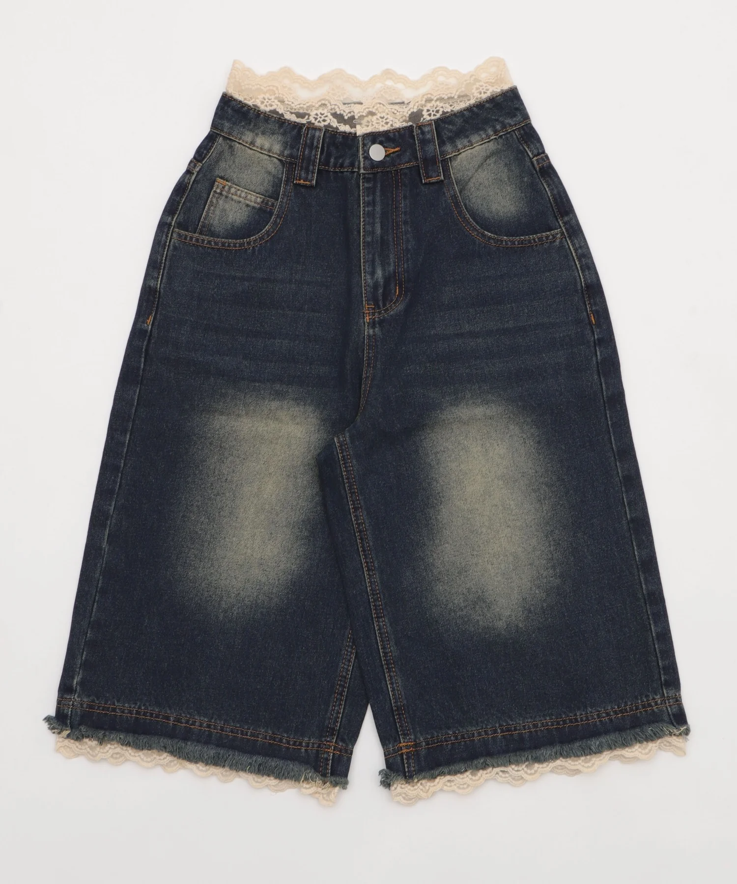 ウォッシュドレースデニムハーフパンツ - Image 7