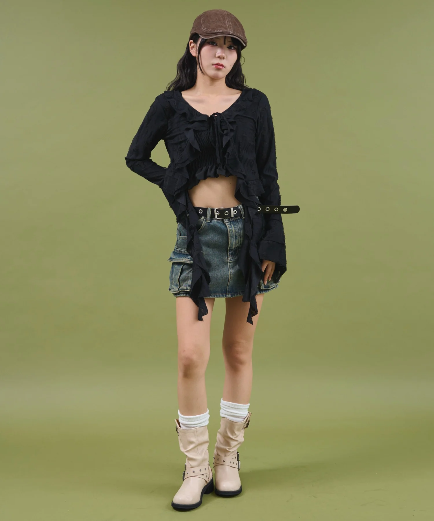 ダメージフリルヘムLSカーデ - Image 10