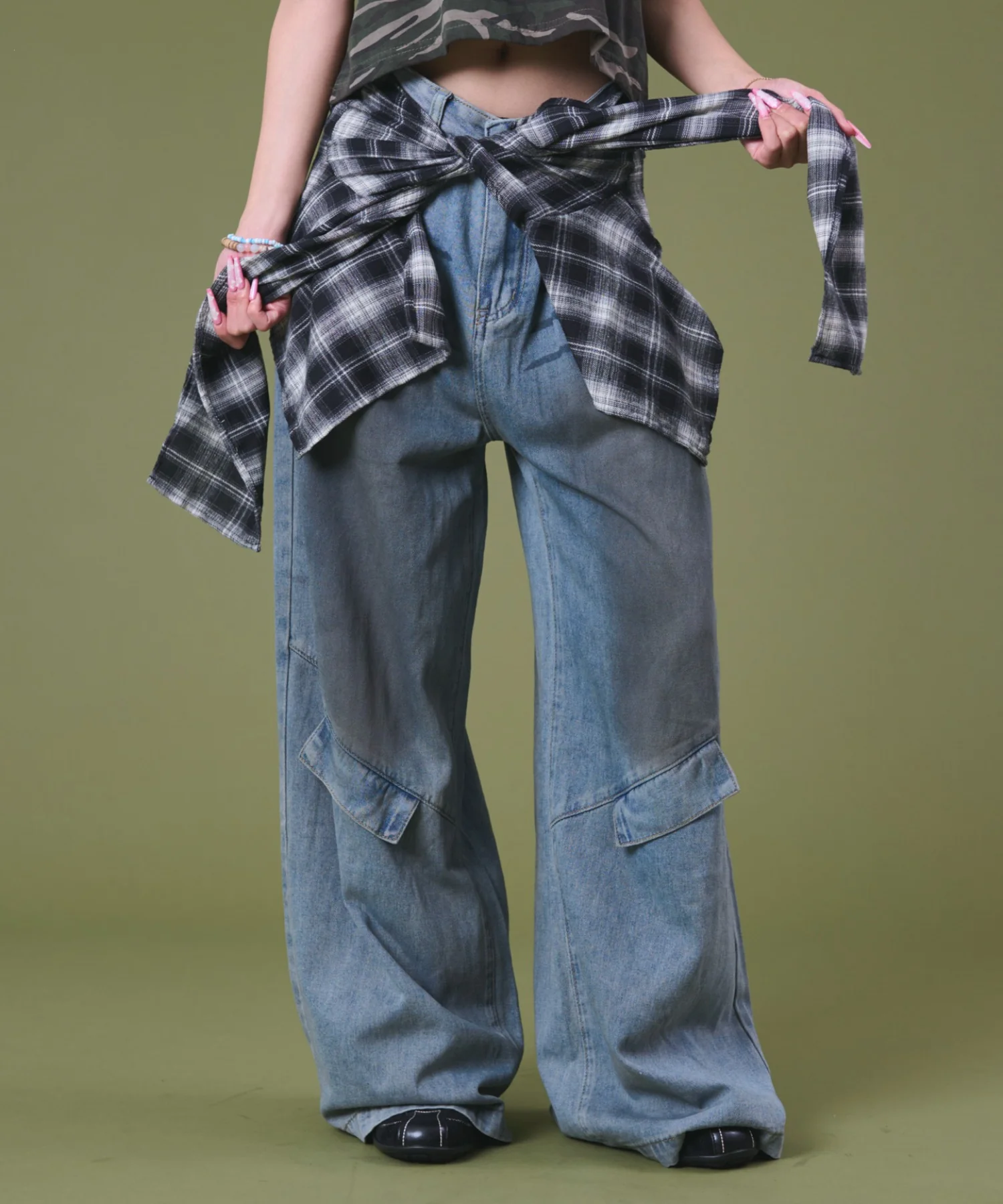 フェイクシャツスリーブデニム - Image 2