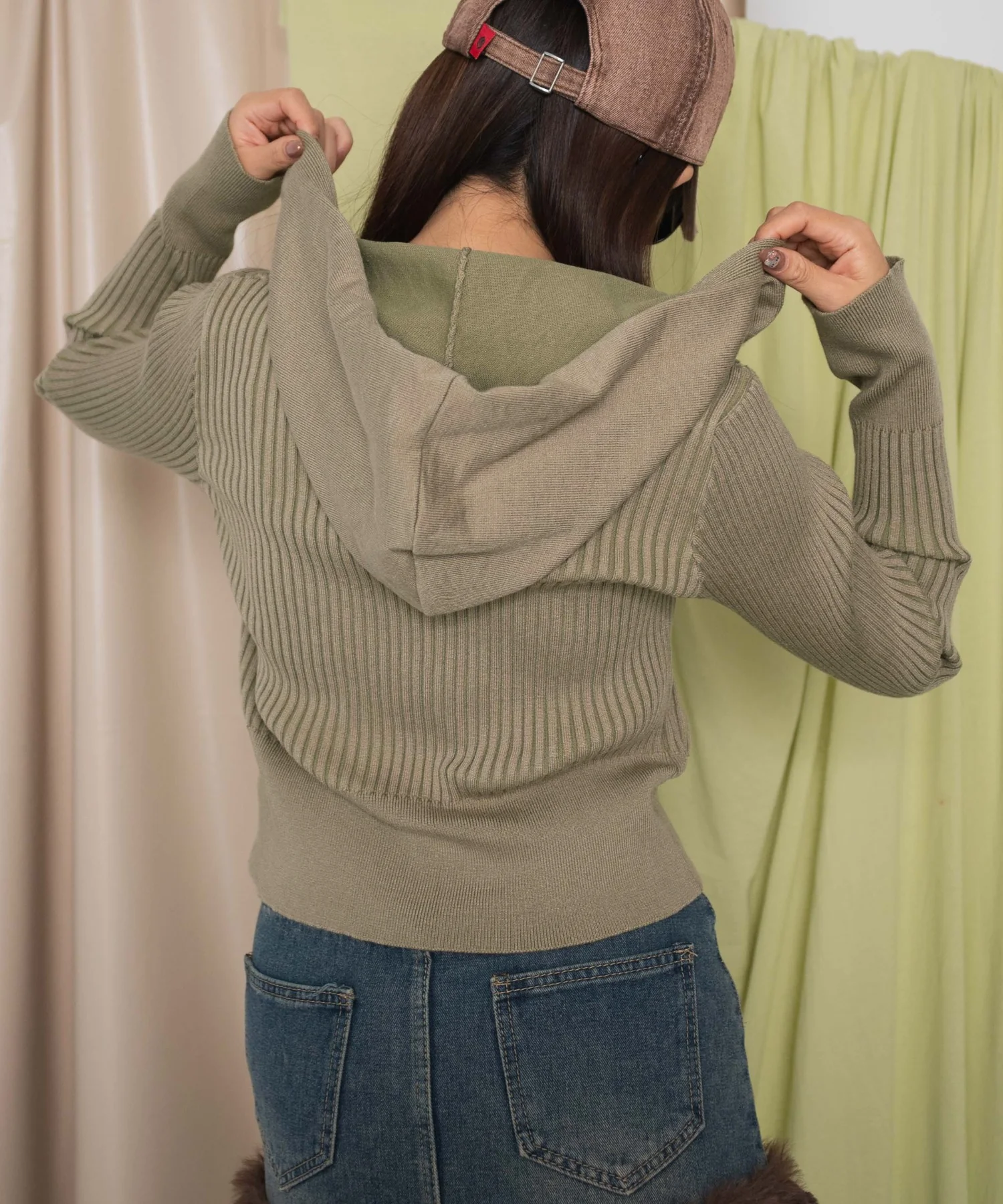 Wジップクロップドリブパーカー - Image 6