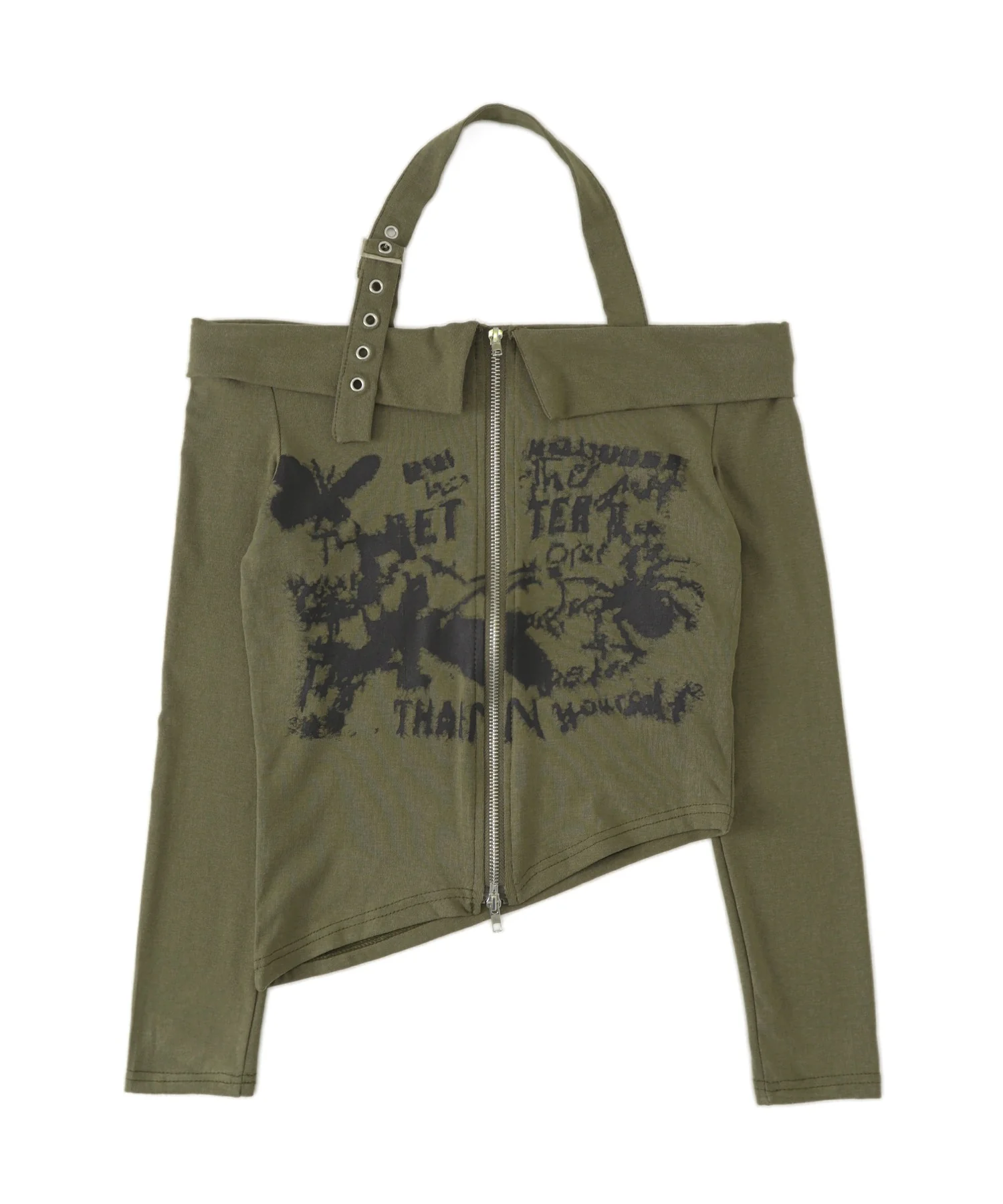 Wジップグラフィックオフショルトップス - Image 11