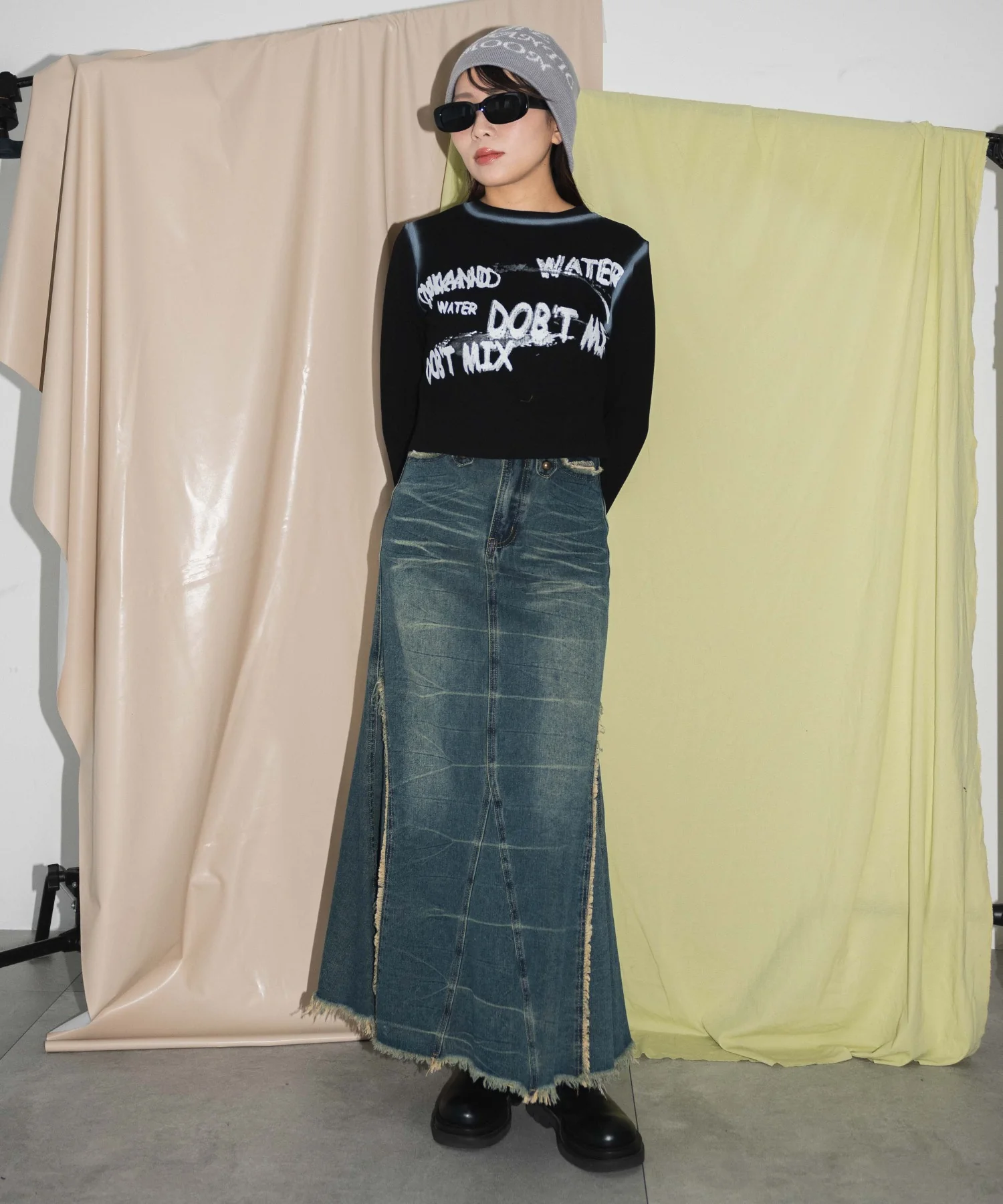 レタリングブリーチクロップドトップス - Image 4
