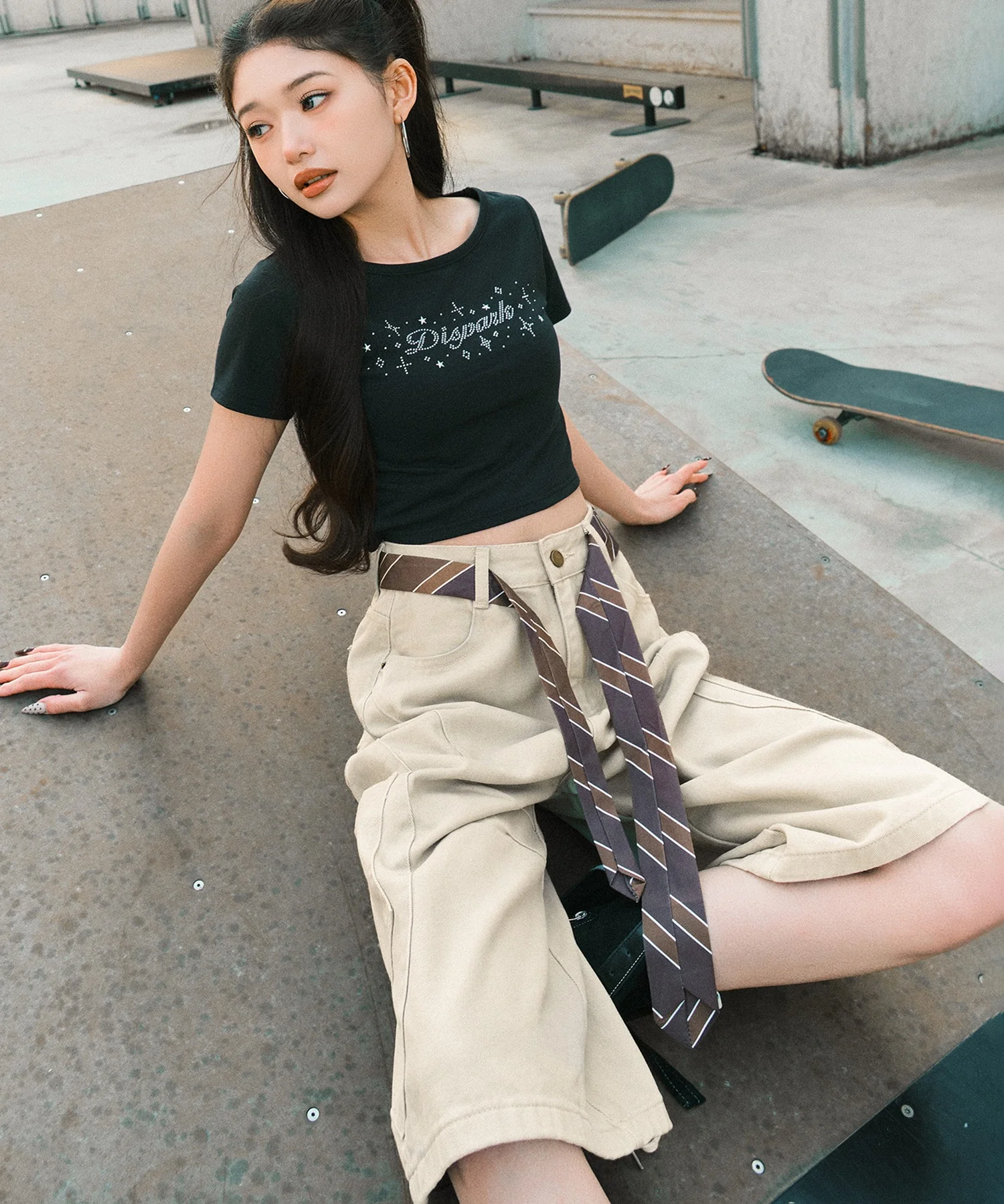 タイ付きデザインバレルデニム - Image 4