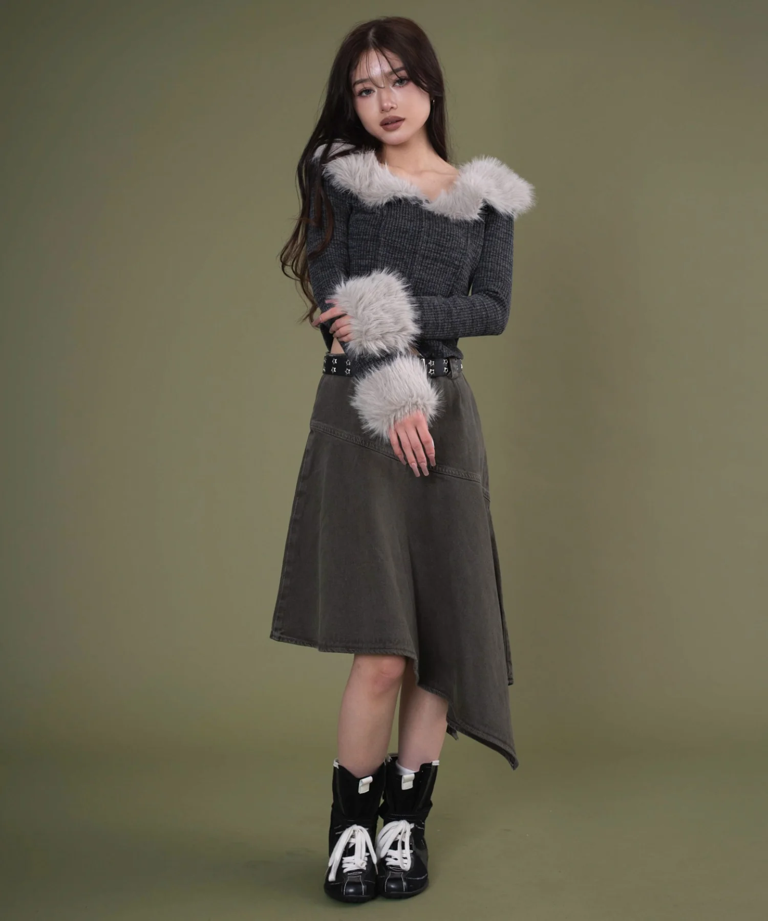 ファーデザインジップニット - Image 4
