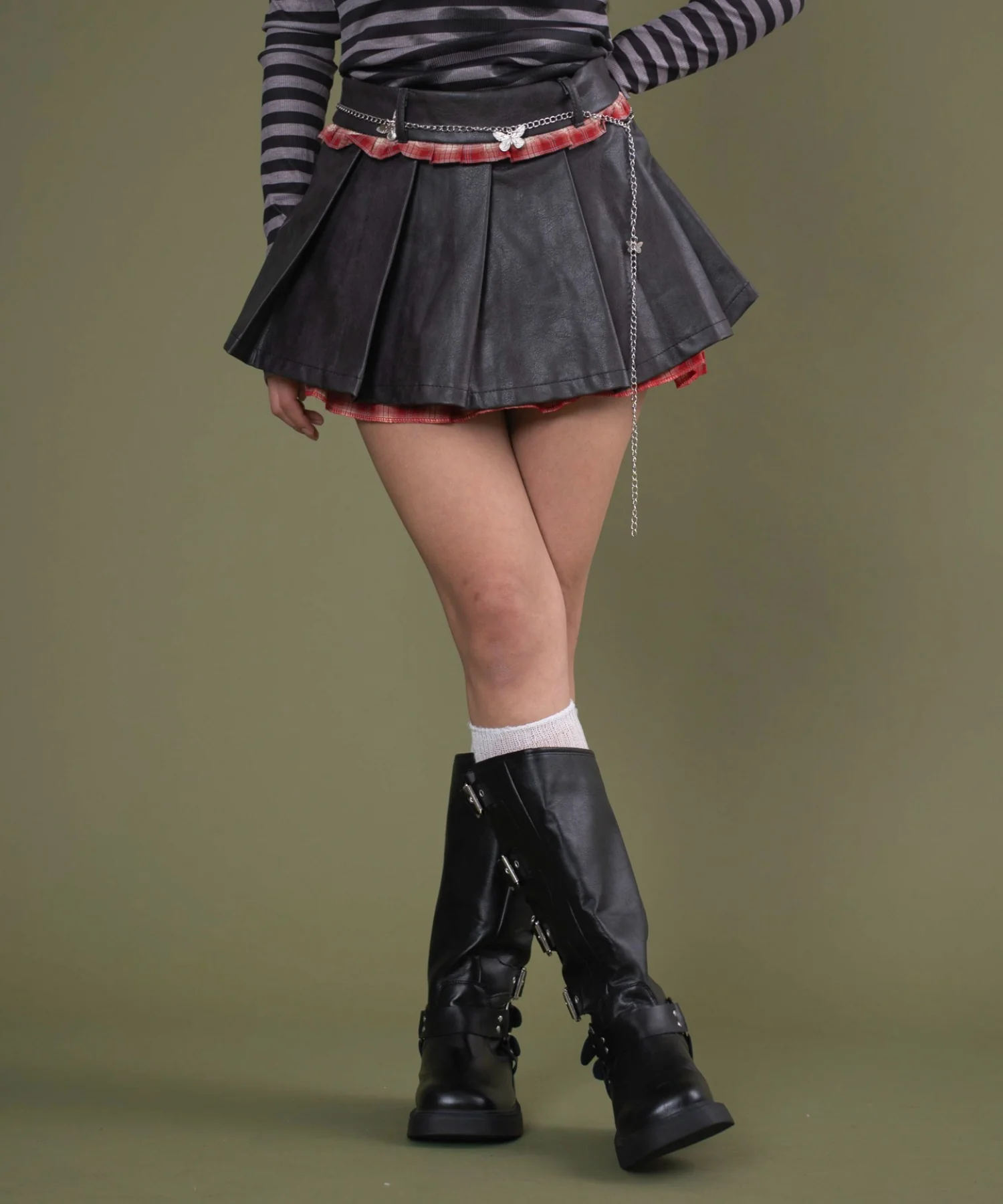 チェックドッキングプリーツスカパン - Image 13
