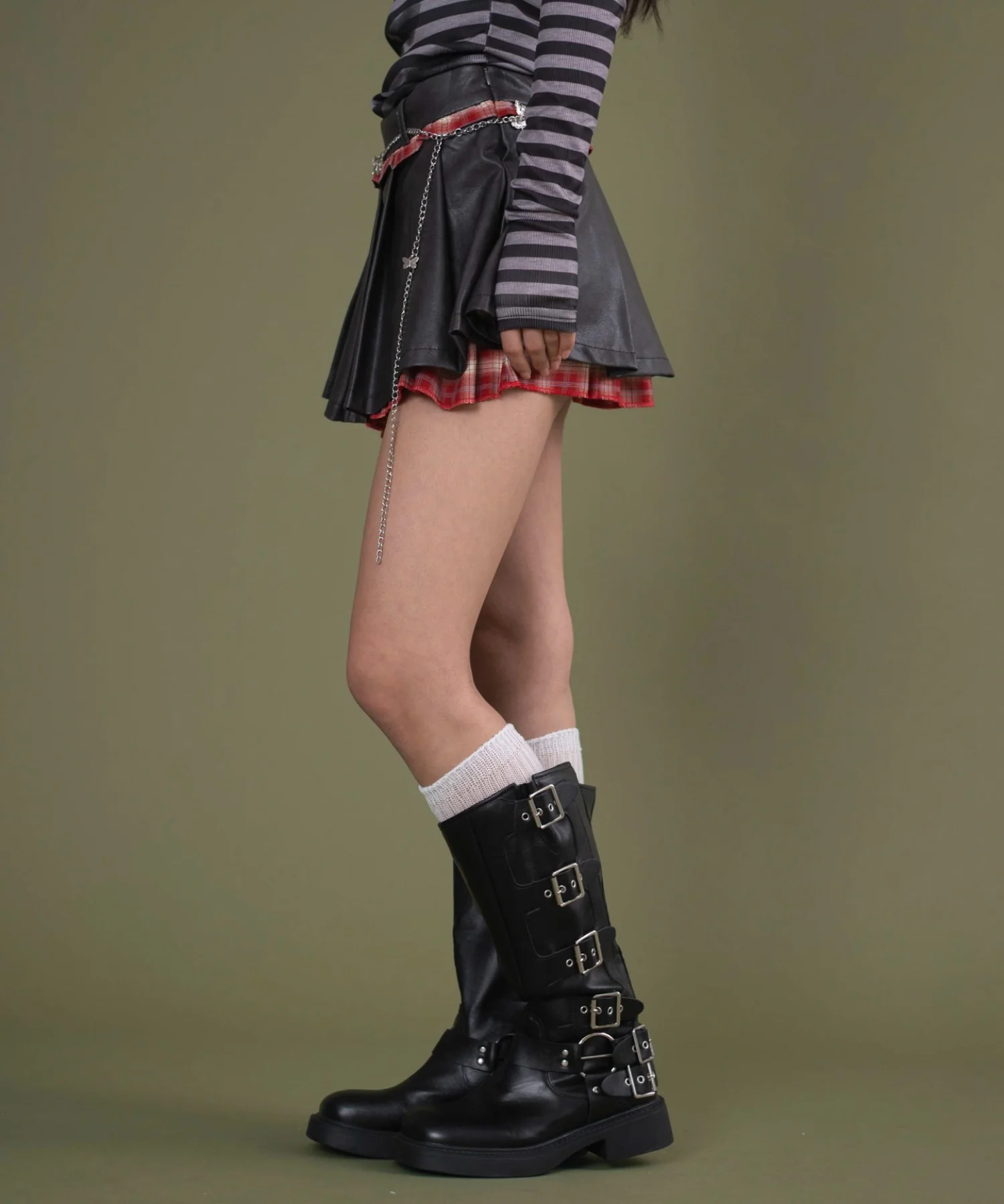 チェックドッキングプリーツスカパン - Image 14
