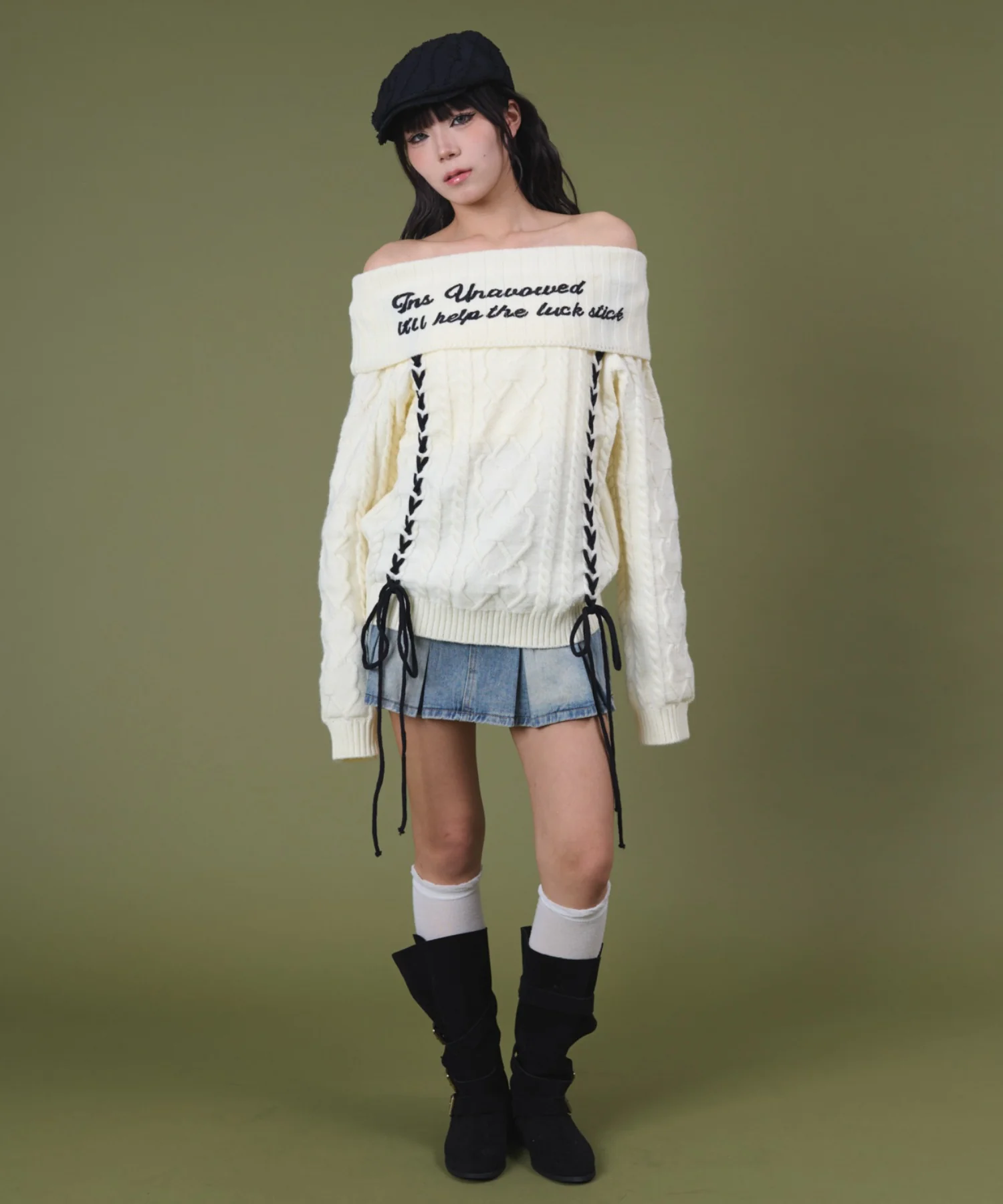 レースアップロゴオフショルダー - Image 3