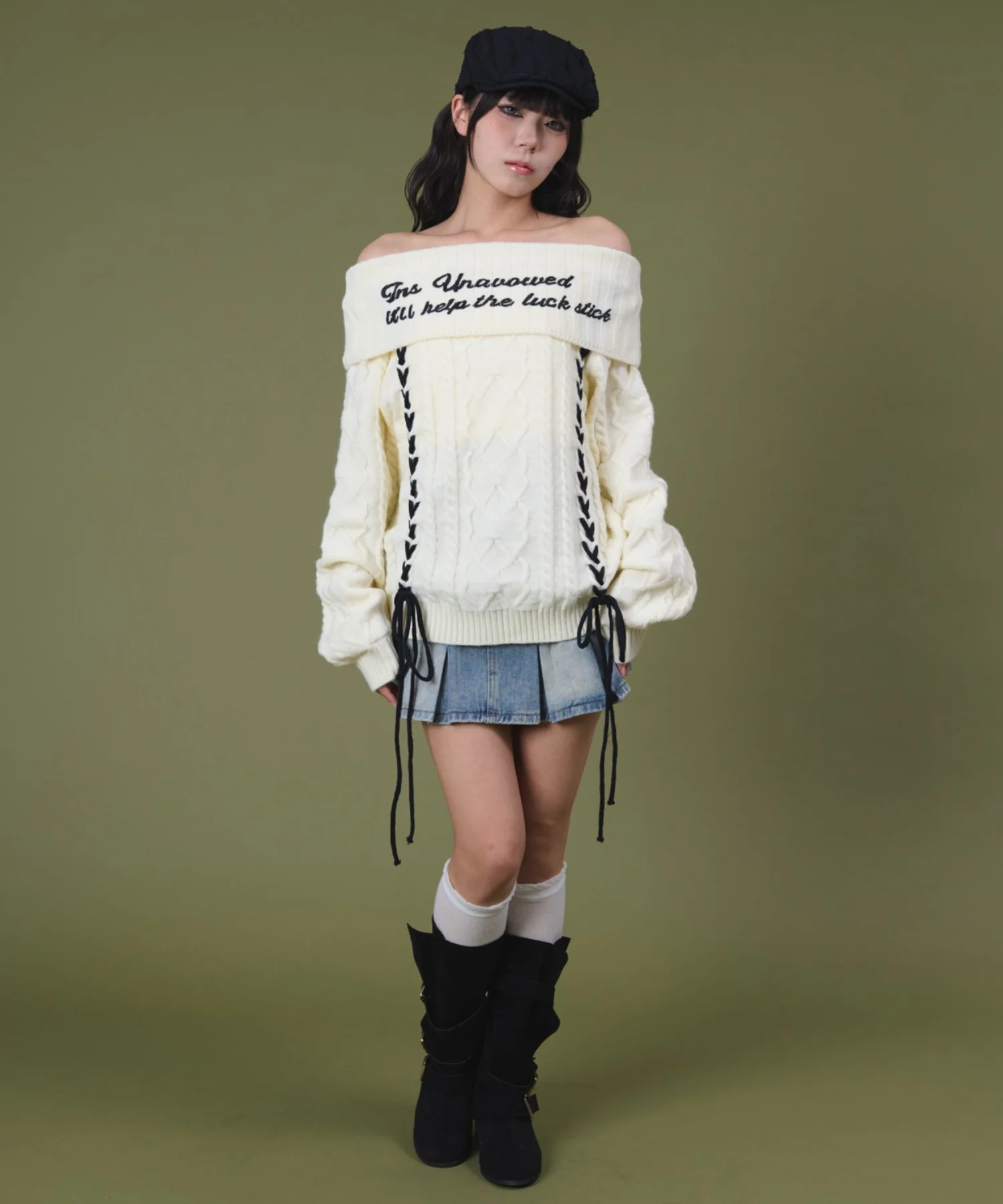 レースアップロゴオフショルダー - Image 7