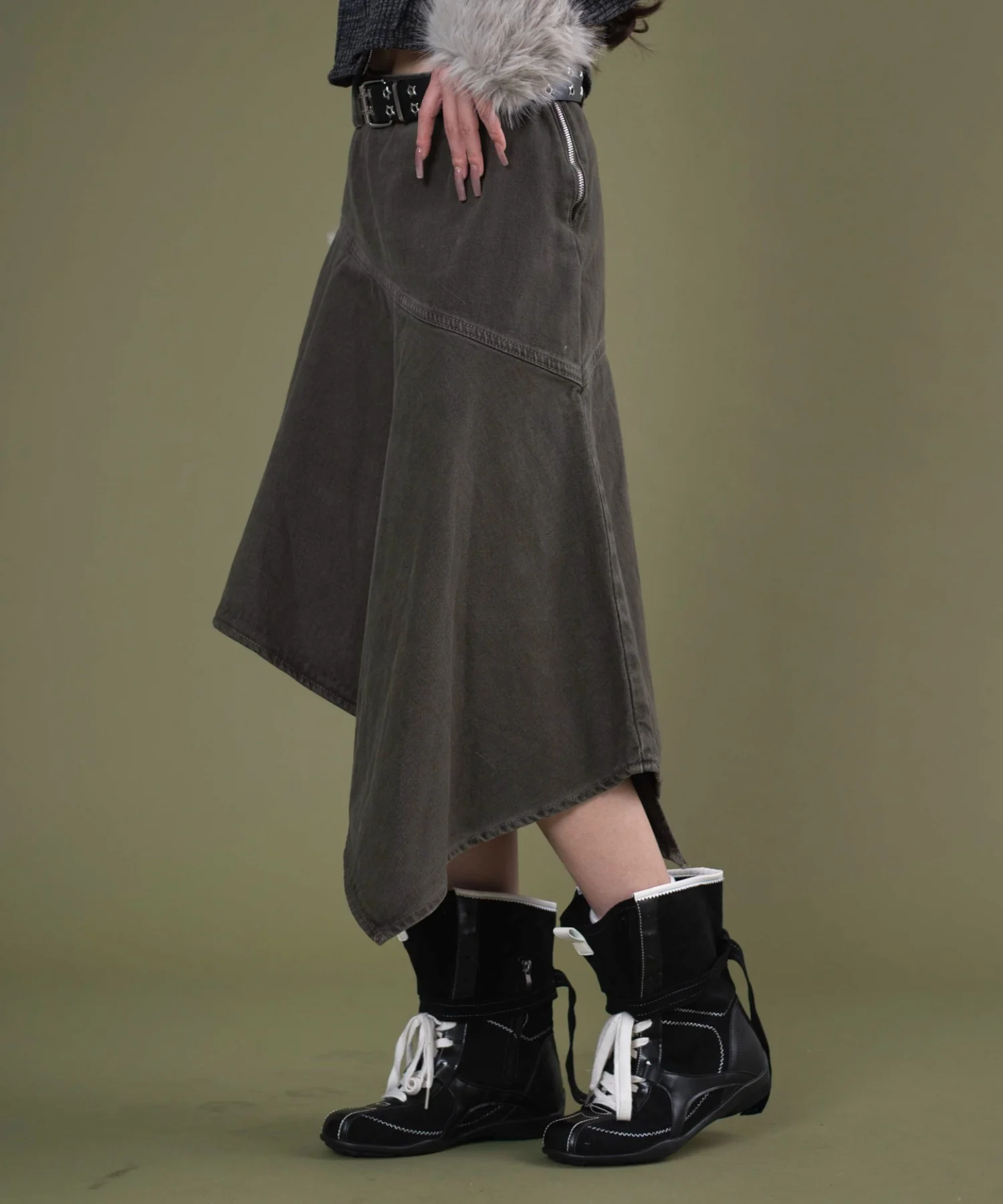 ベルト付きヘムスカート - Image 5