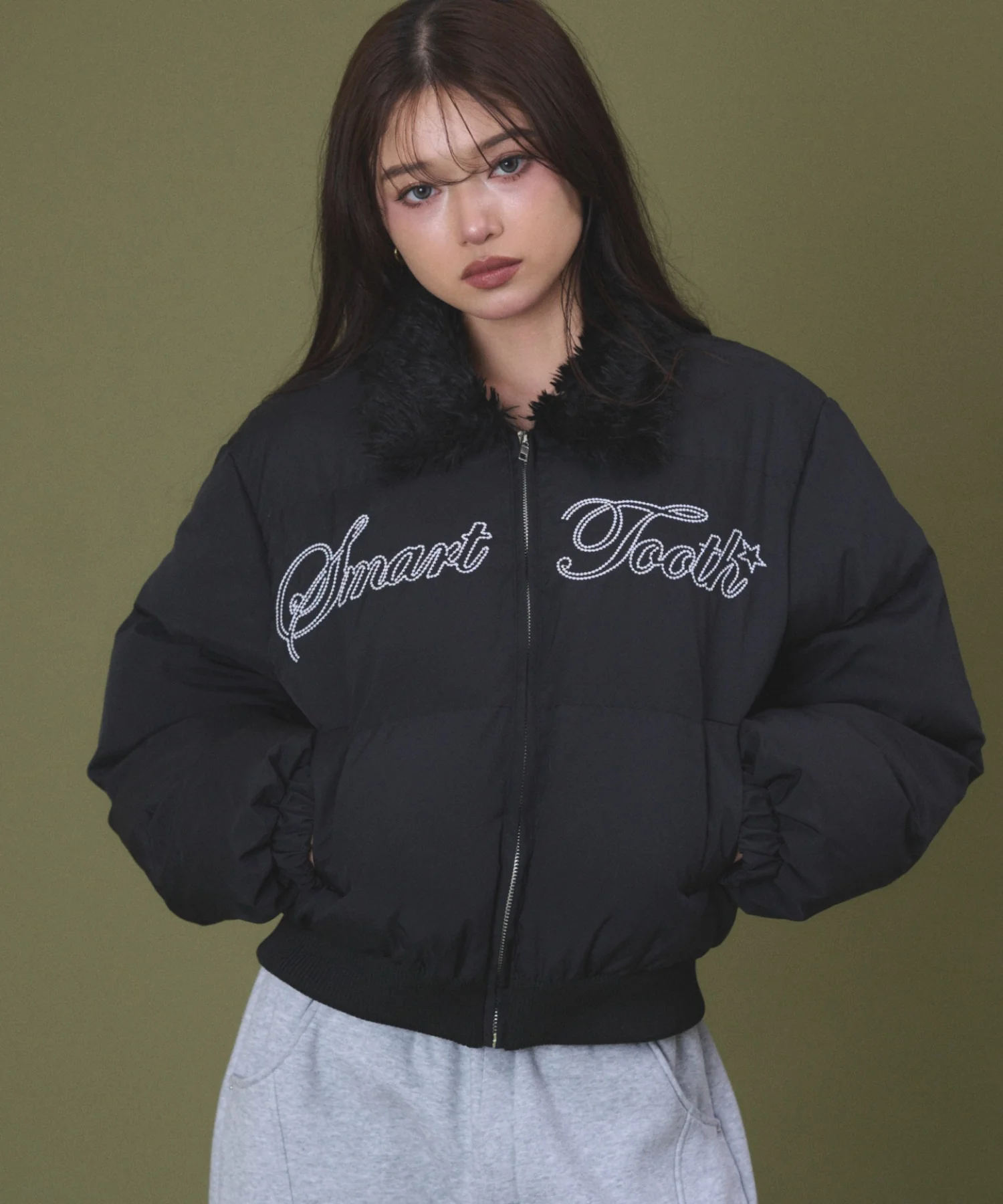 Fファーロゴパデッドブルゾン - Image 6