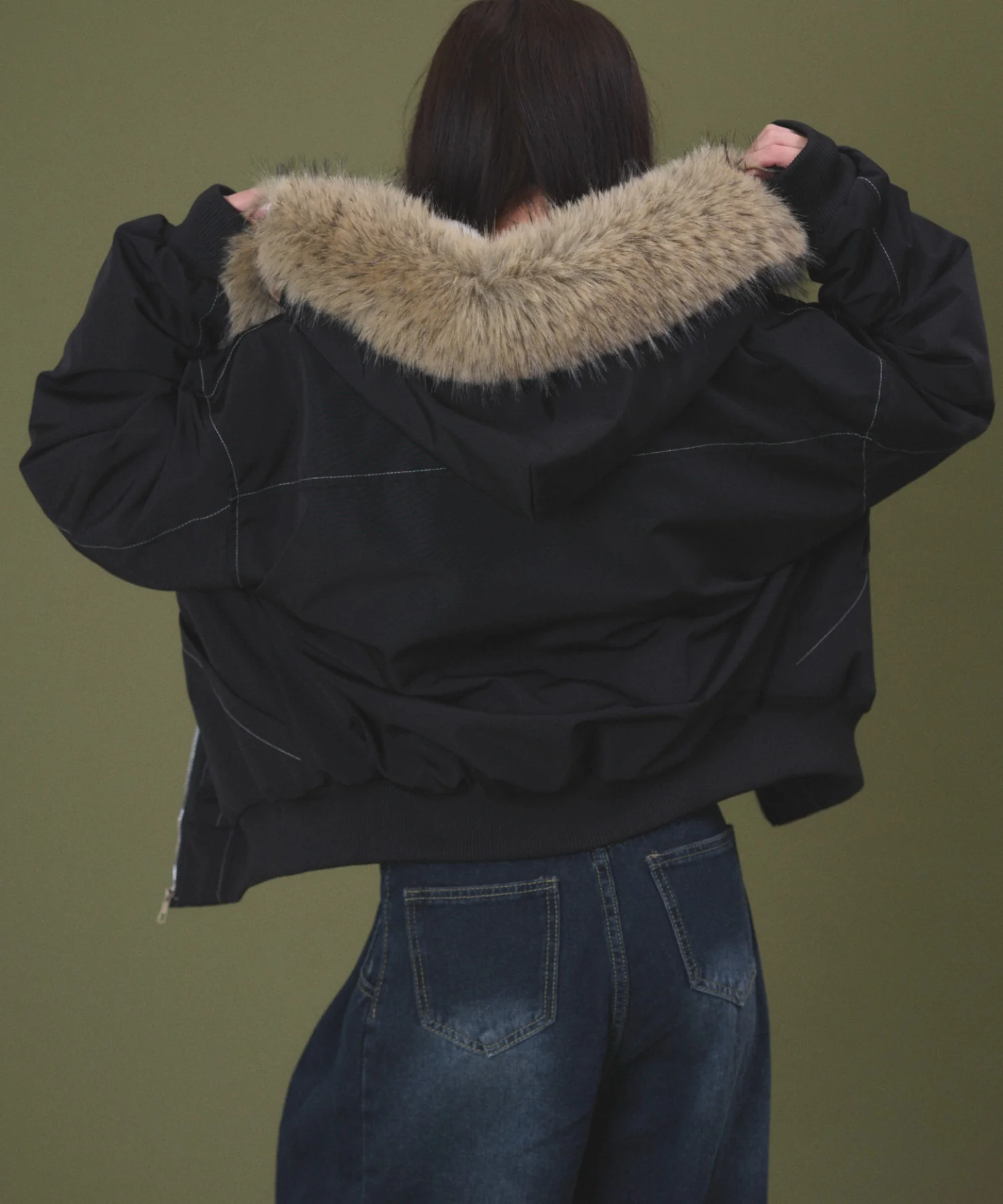 FファーフードボンバーJKT - Image 5