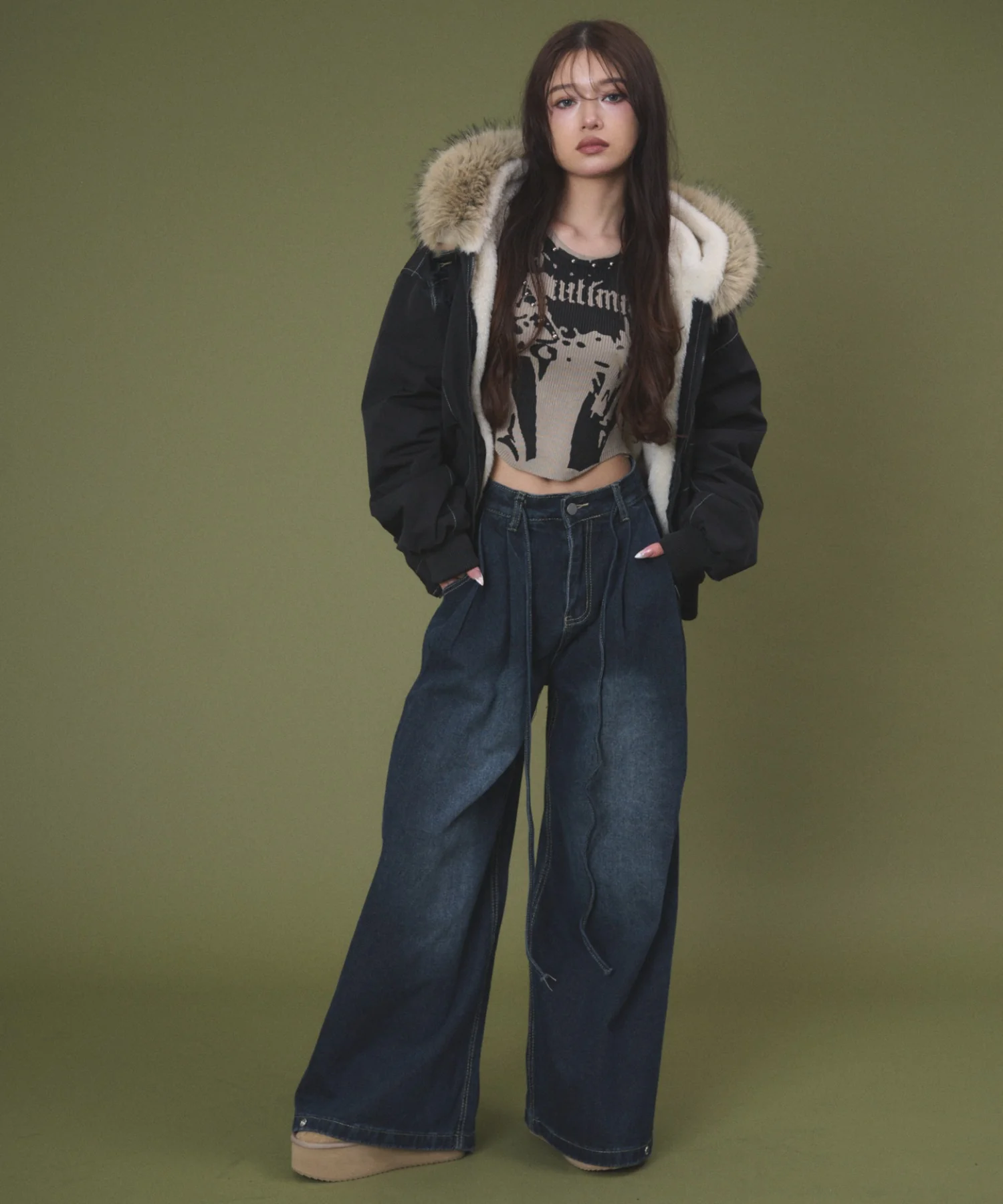 FファーフードボンバーJKT - Image 7