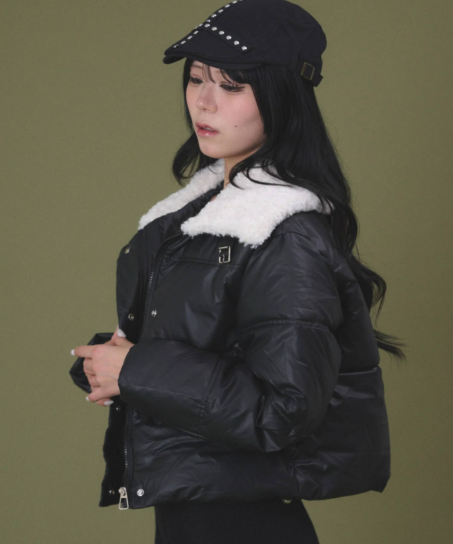 Fファーパデッドブルゾン - Image 4