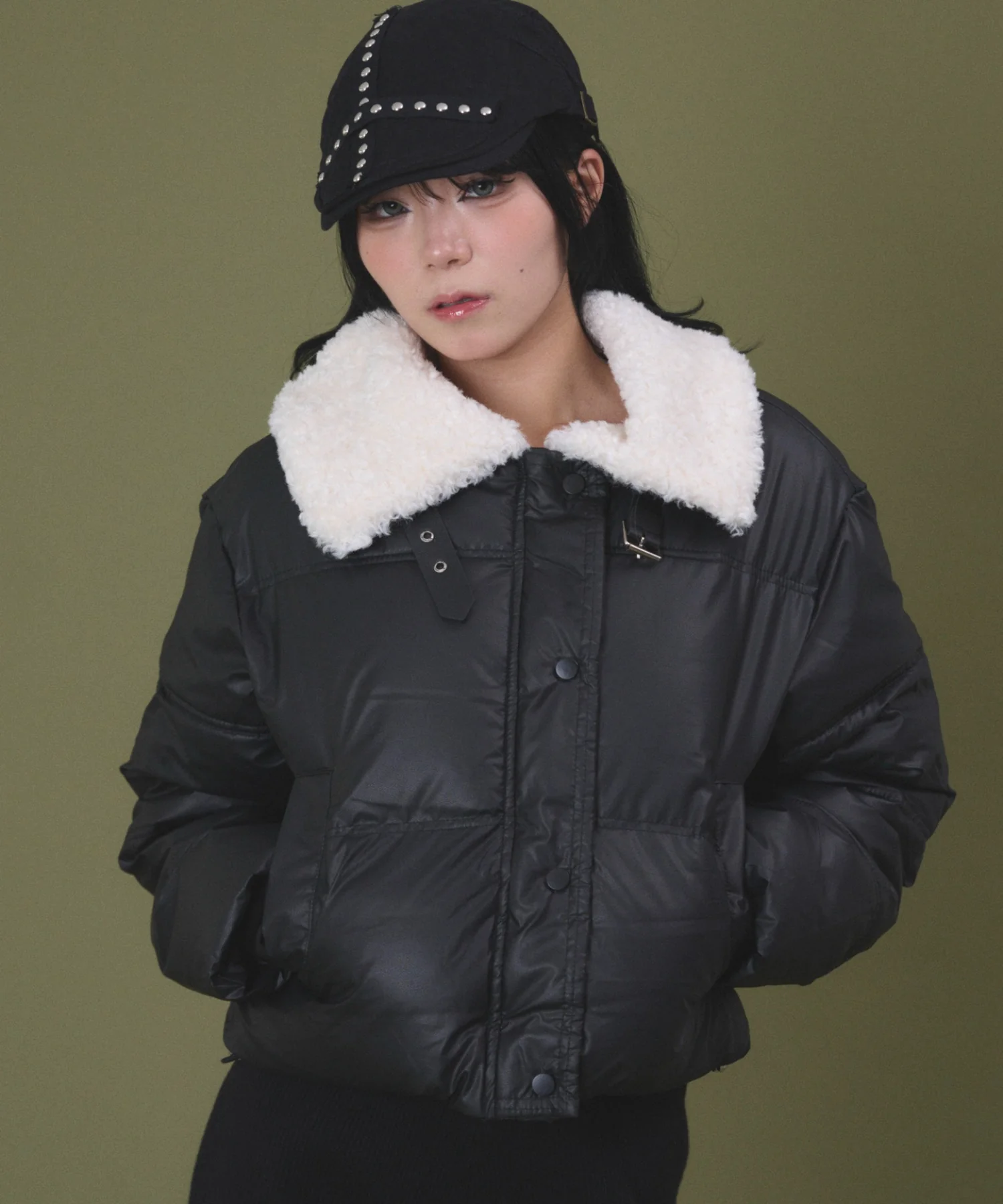 Fファーパデッドブルゾン - Image 6