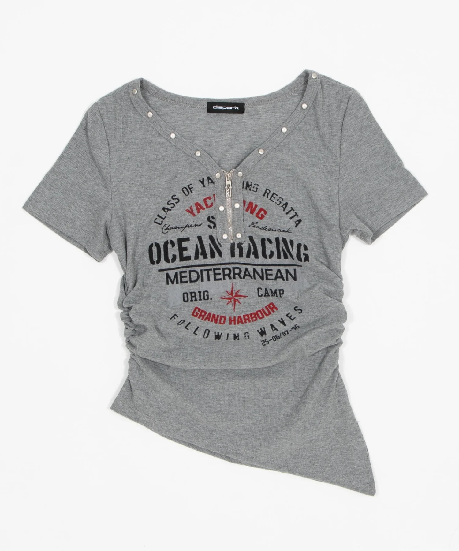 スタッズジップVネックSS Tシャツ - Image 11