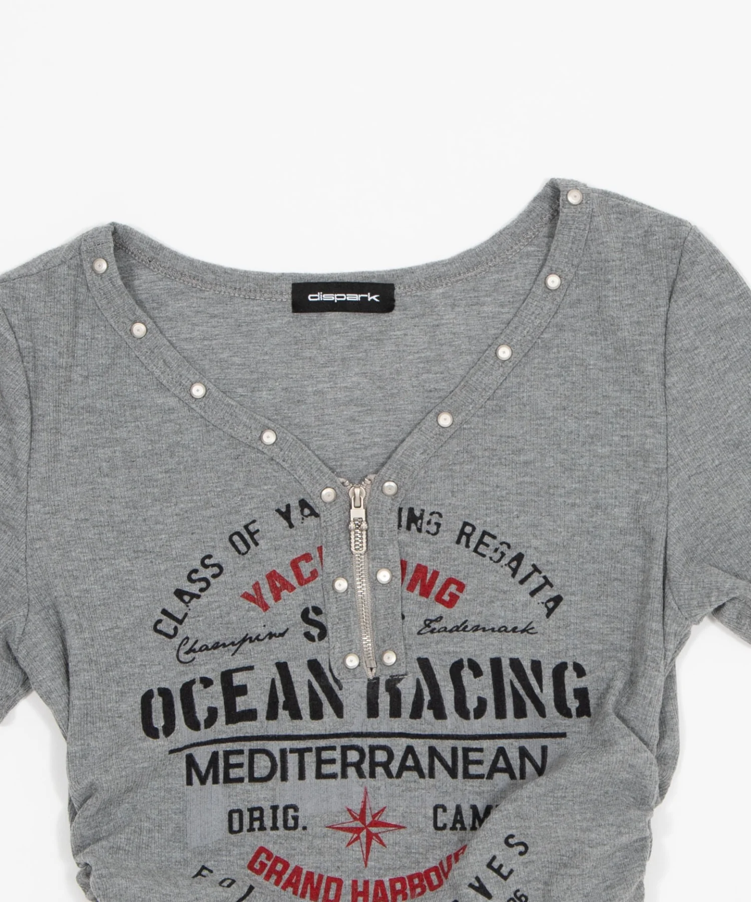 スタッズジップVネックSS Tシャツ - Image 13