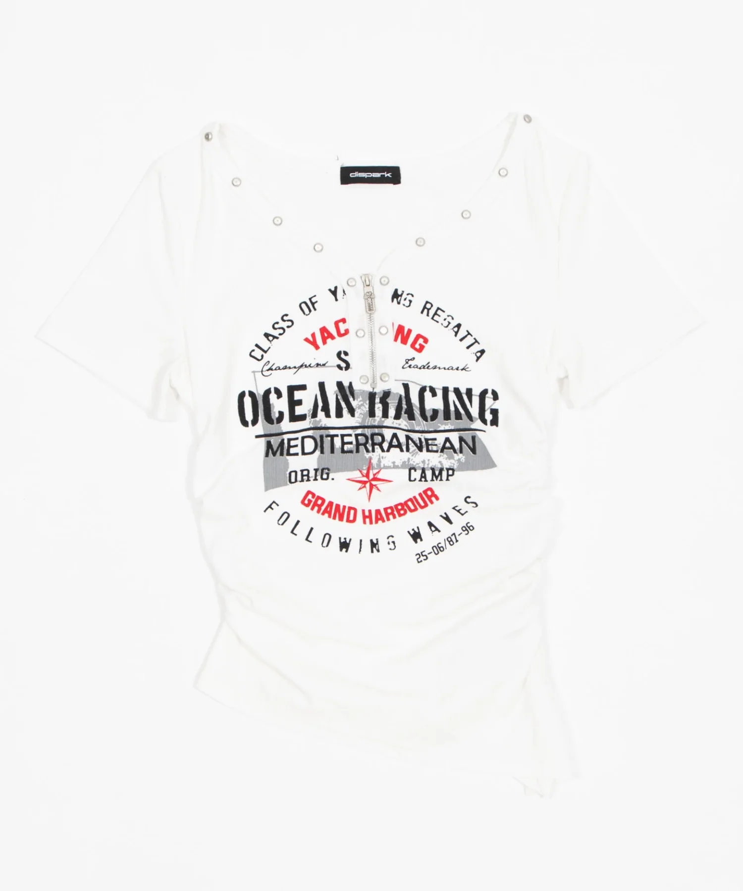スタッズジップVネックSS Tシャツ - Image 17